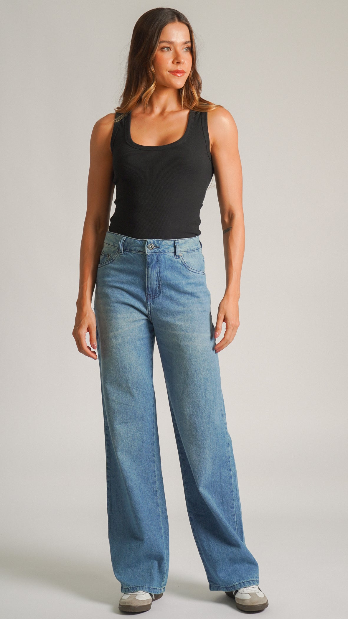 Regata Cropped Canelada - Preta