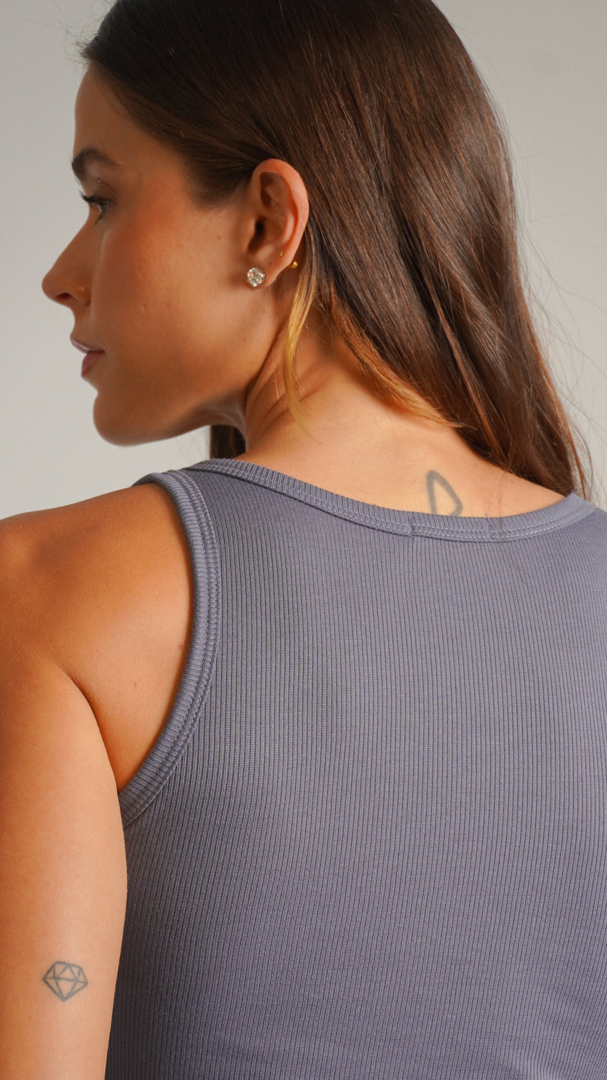 Regata Cropped Canelada - Grafite