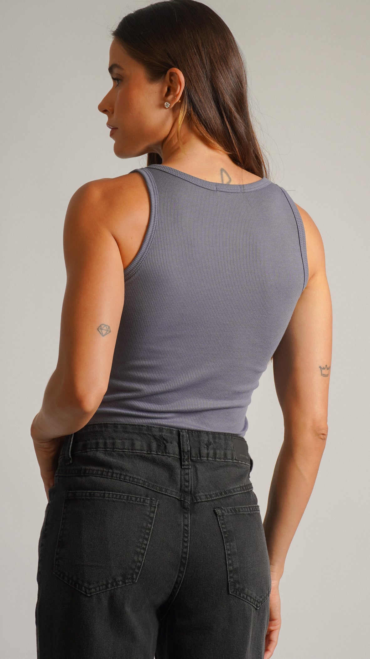 Regata Cropped Canelada - Grafite