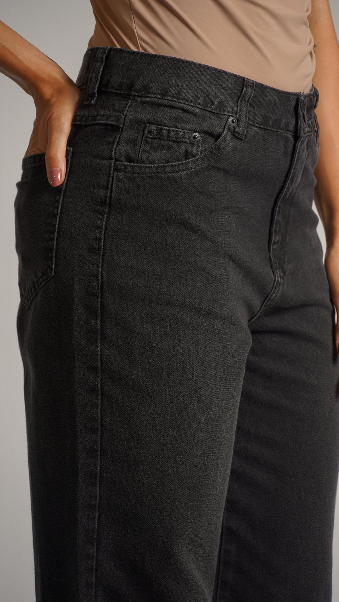 Calça Jeans Reta - Preta