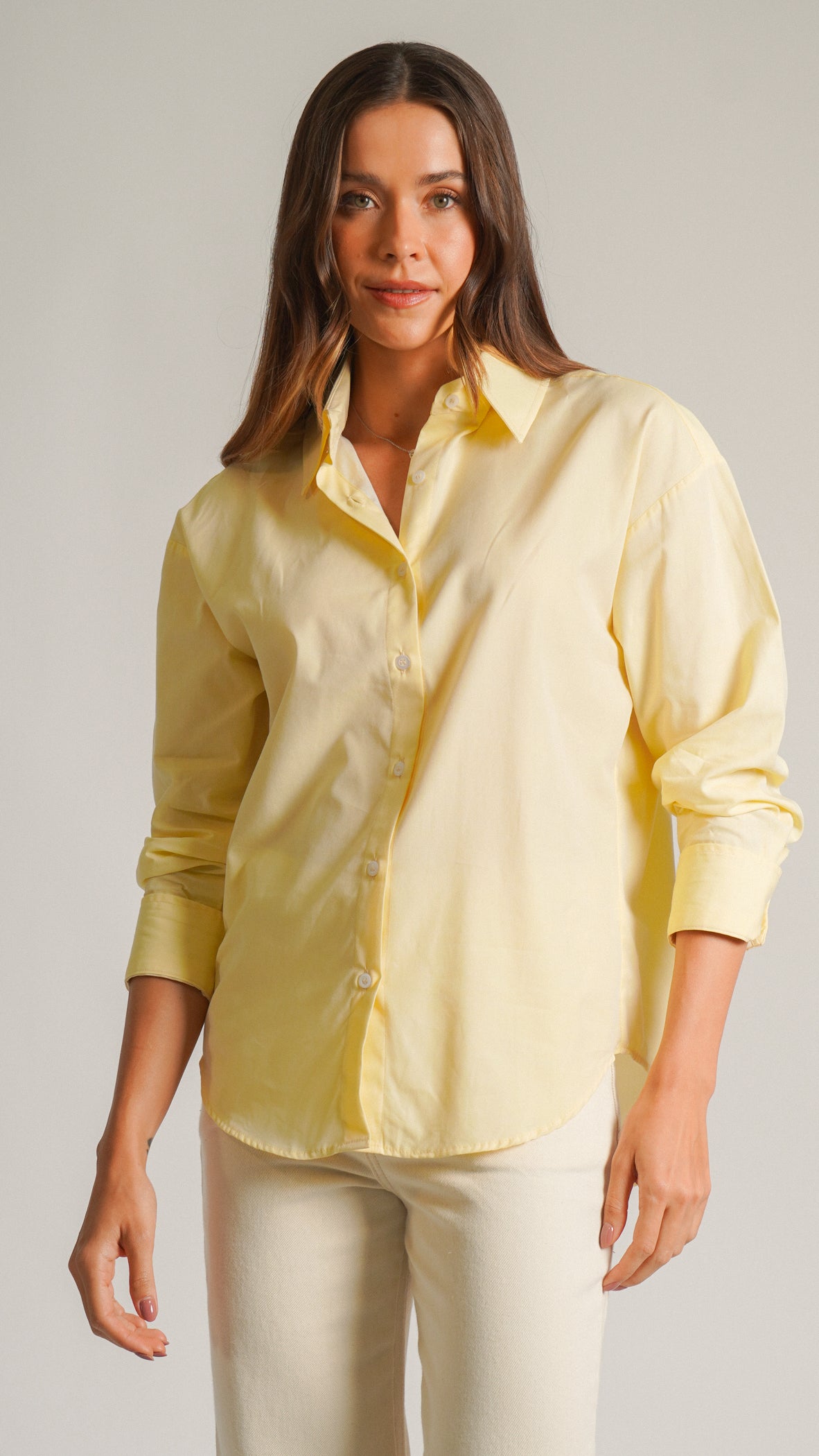 Camisa Manga Longa Oversized - Amarela