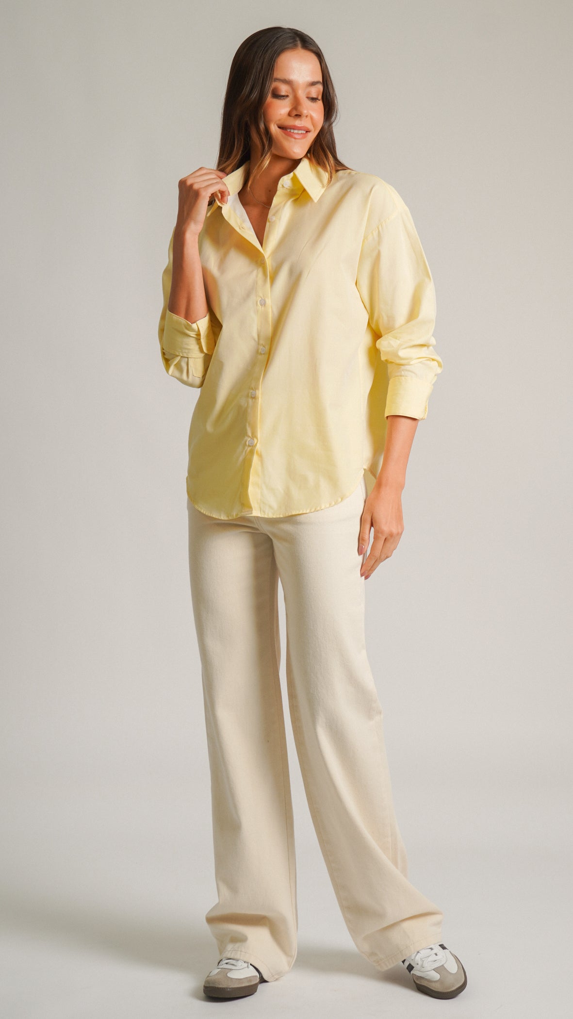 Camisa Manga Longa Oversized - Amarela