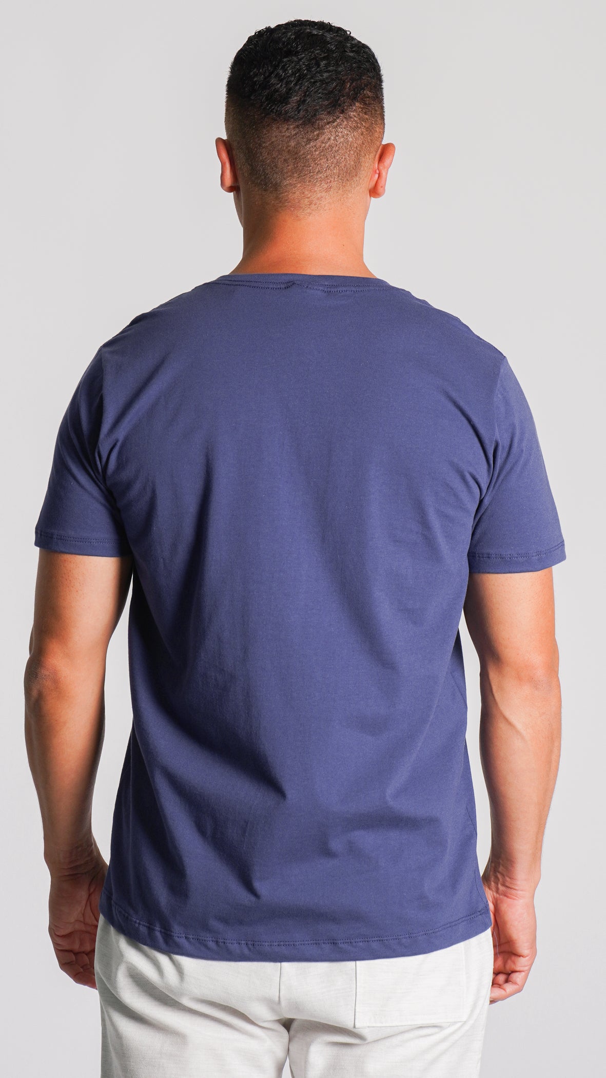 Camiseta Lisa Gola V - Azul