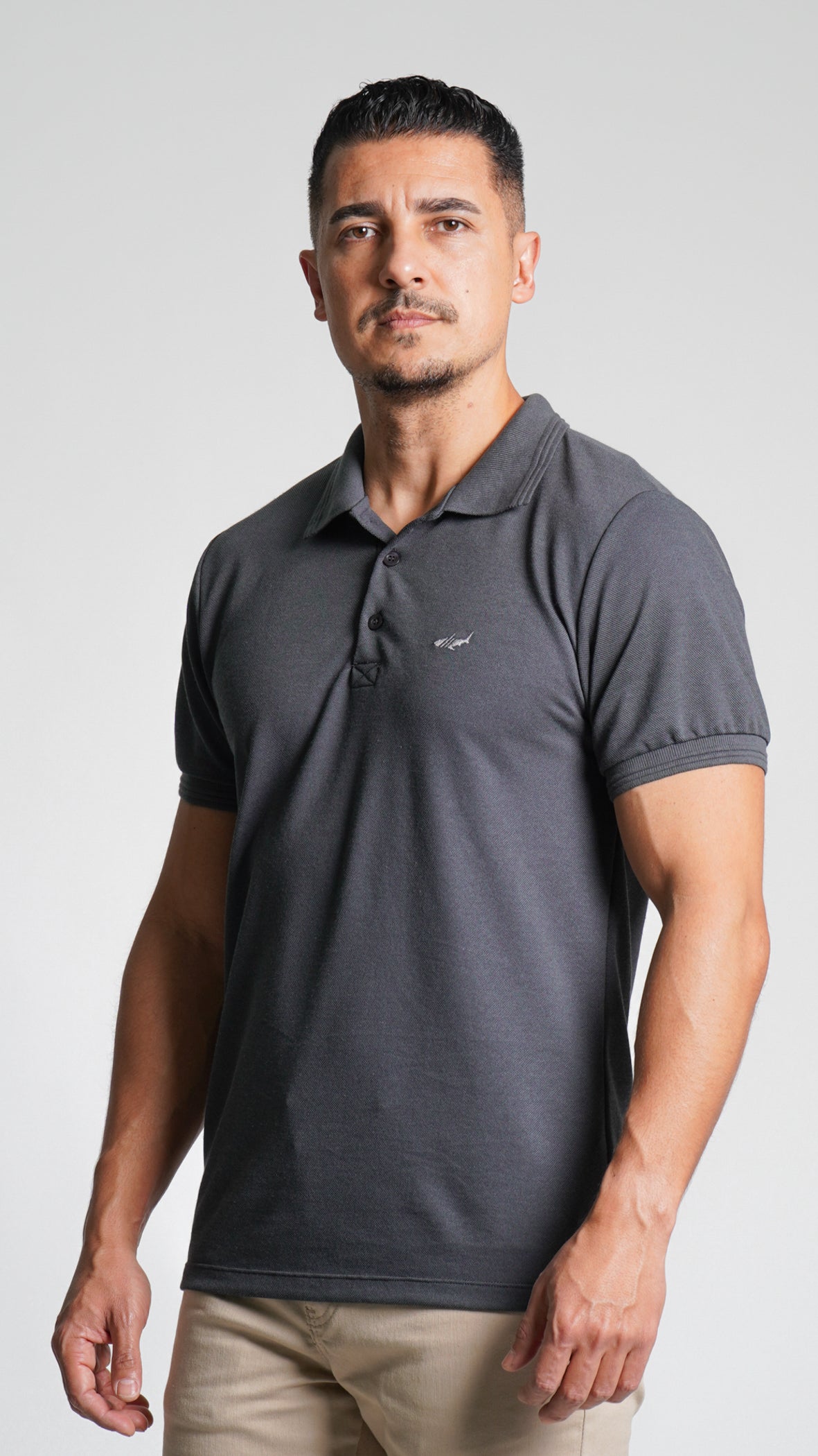 Camisa Polo Piquet - Chumbo