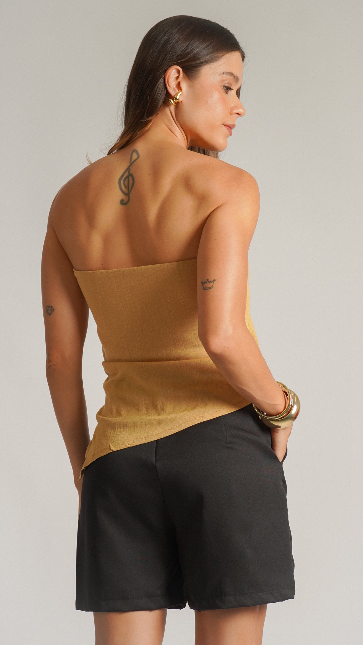 Blusa Assimétrica - Ocre