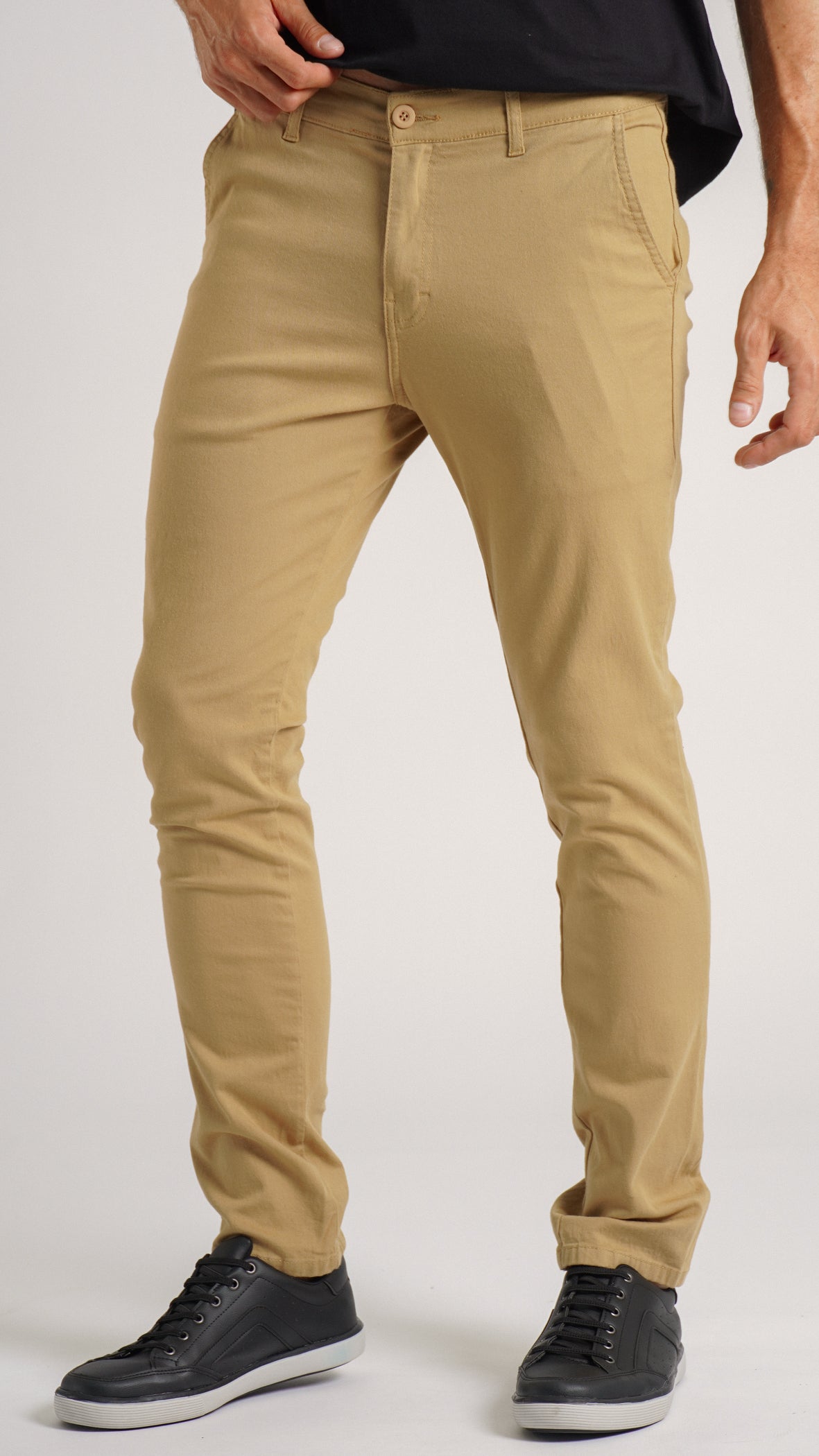 Calça Sarja Bolso Faca - Ocre