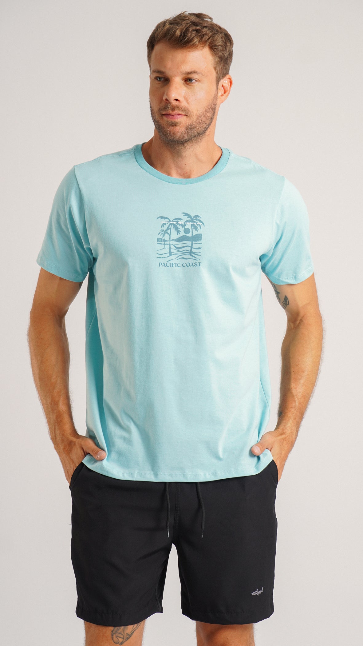 Camiseta Estampada Pacific Coast - Azul