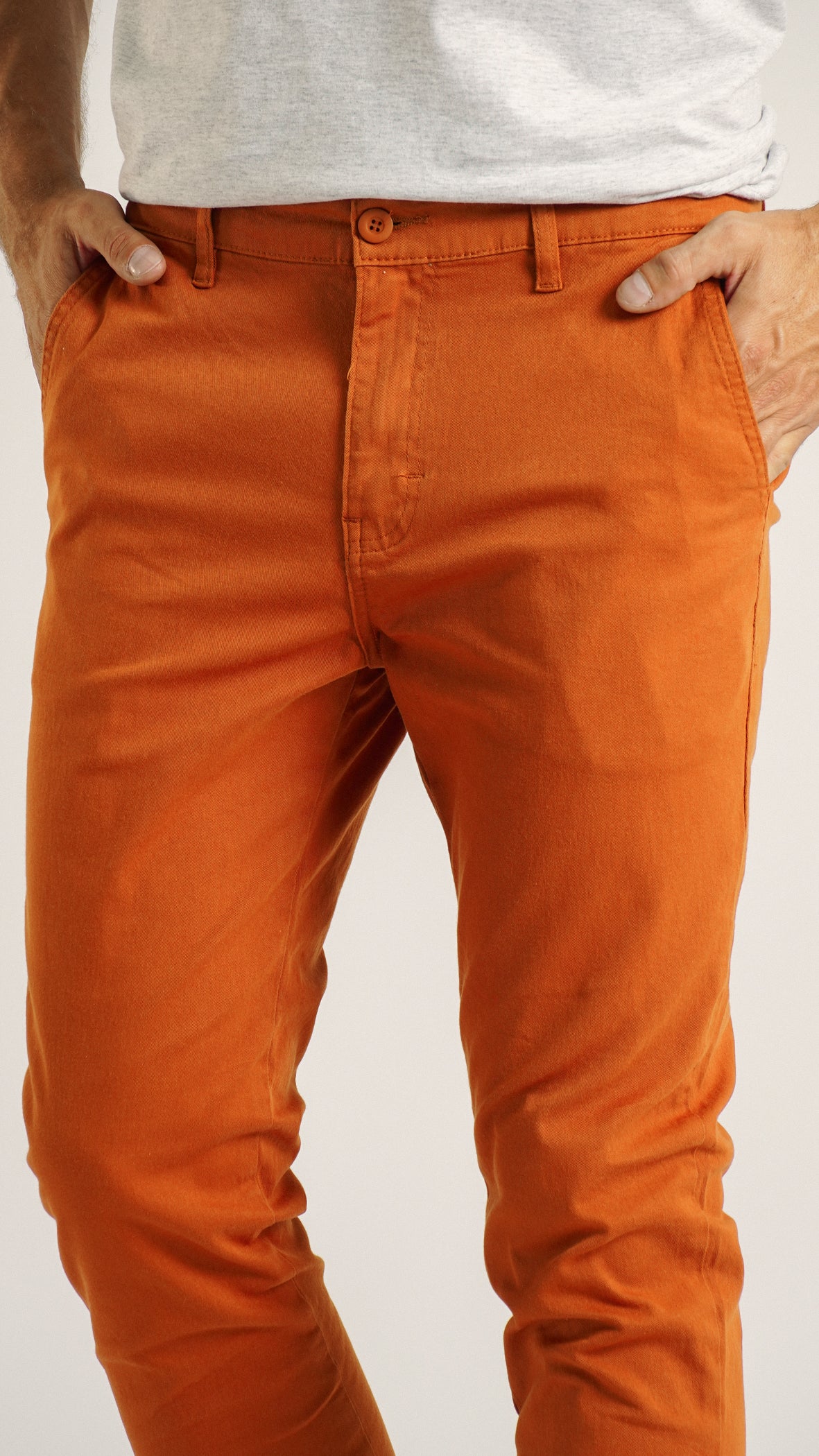 Calça Sarja Bolso Faca - Telha