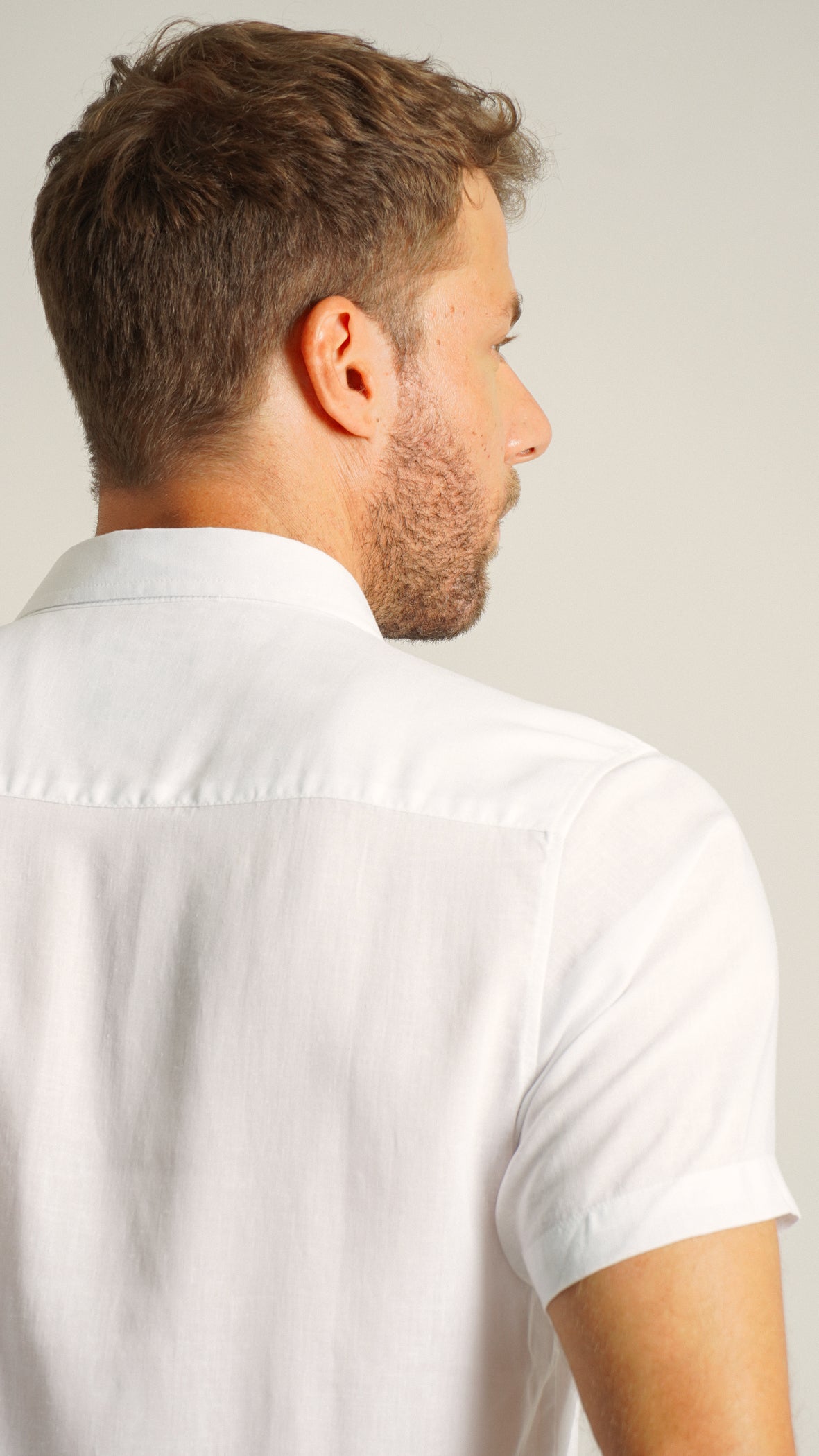 Camisa Manga Curta Linho - Branca