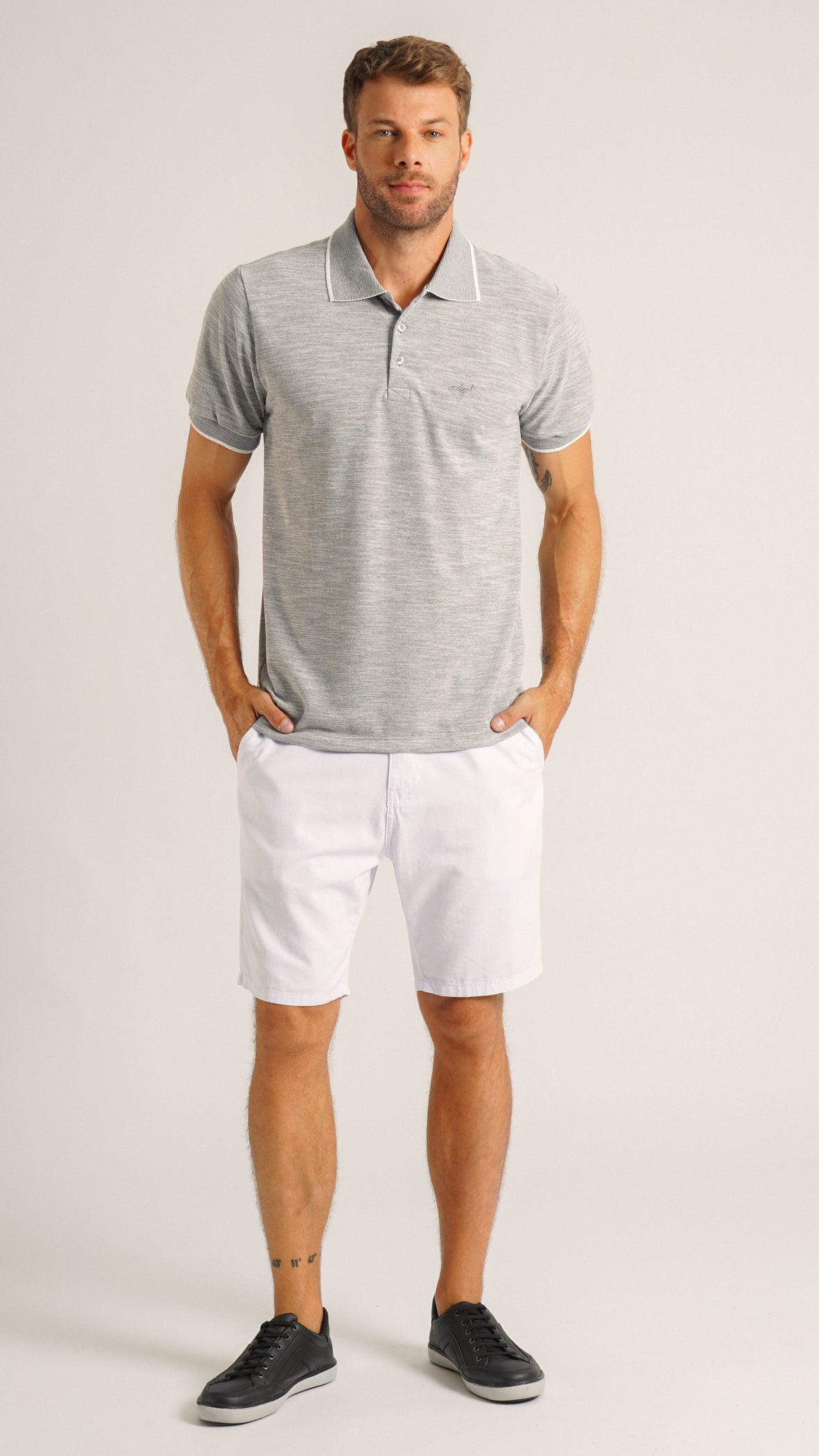 Camisa Polo Flamê - Cinza