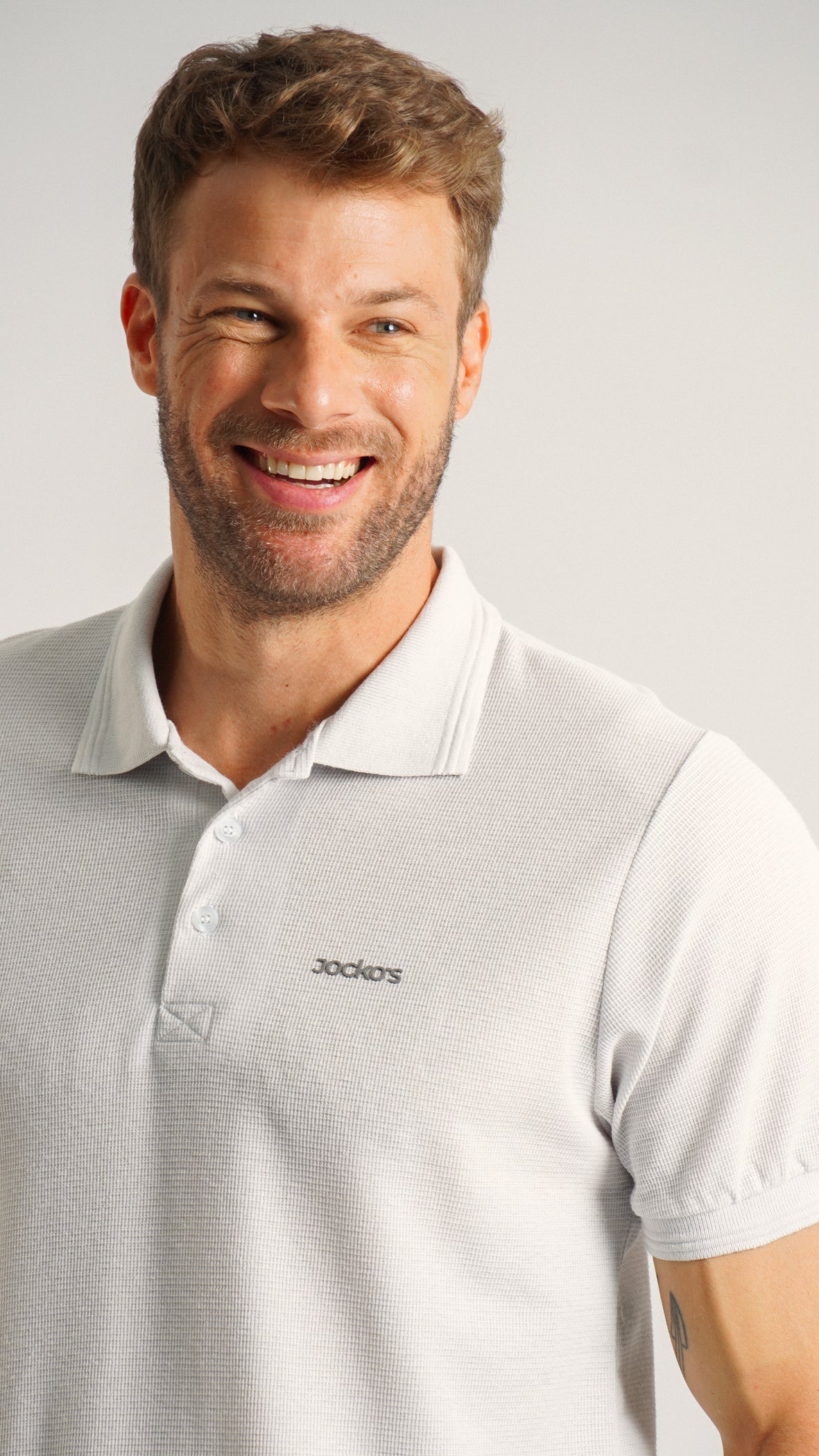 Camisa Polo Tricô Diamond - Gelo