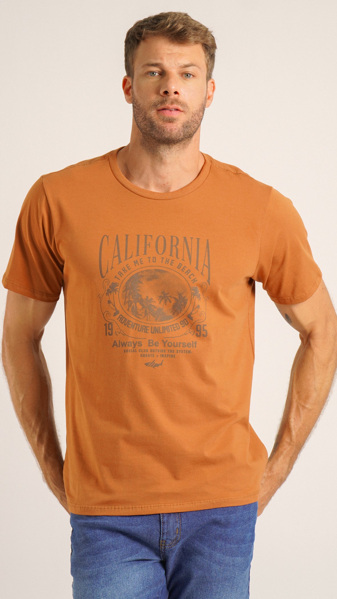 Camiseta Estampada Califórnia - Telha