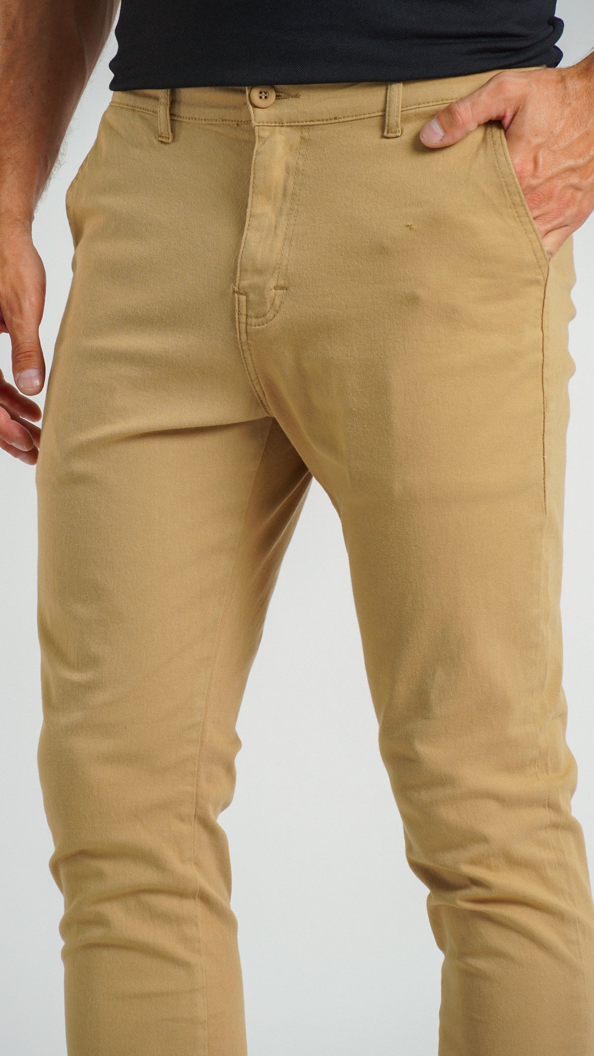 Calça Sarja Bolso Faca - Ocre