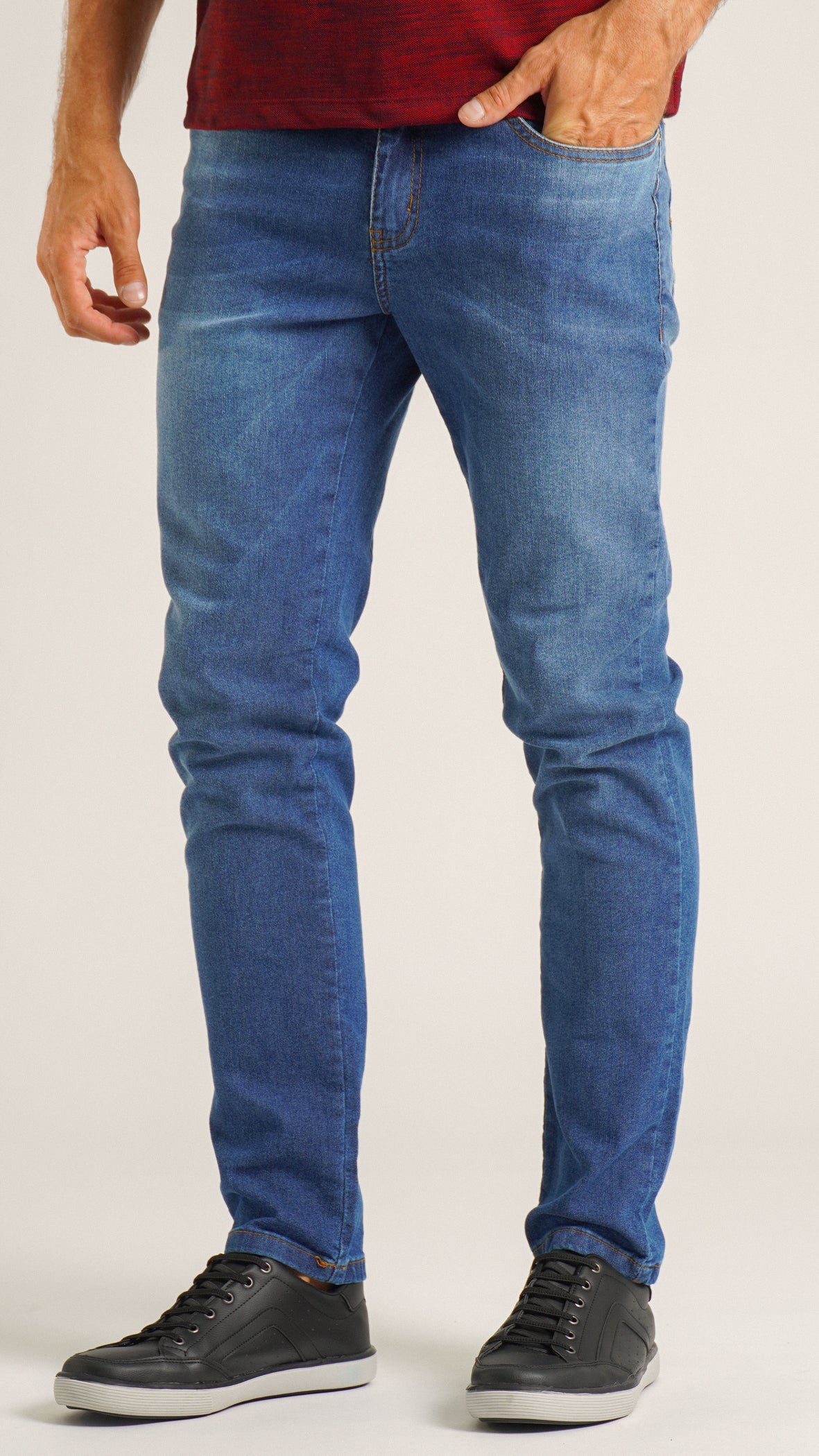 Calça Jeans - Escura Linha Caramelo
