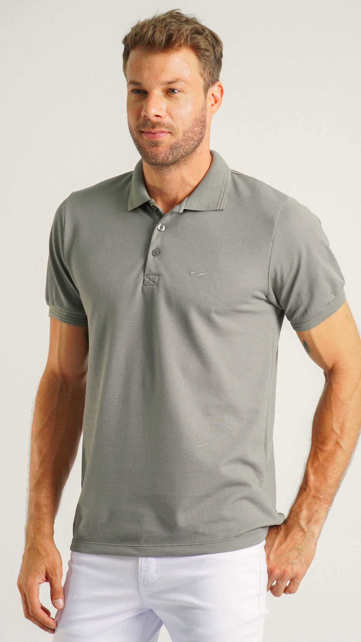 Camisa Polo Piquet - Cinza