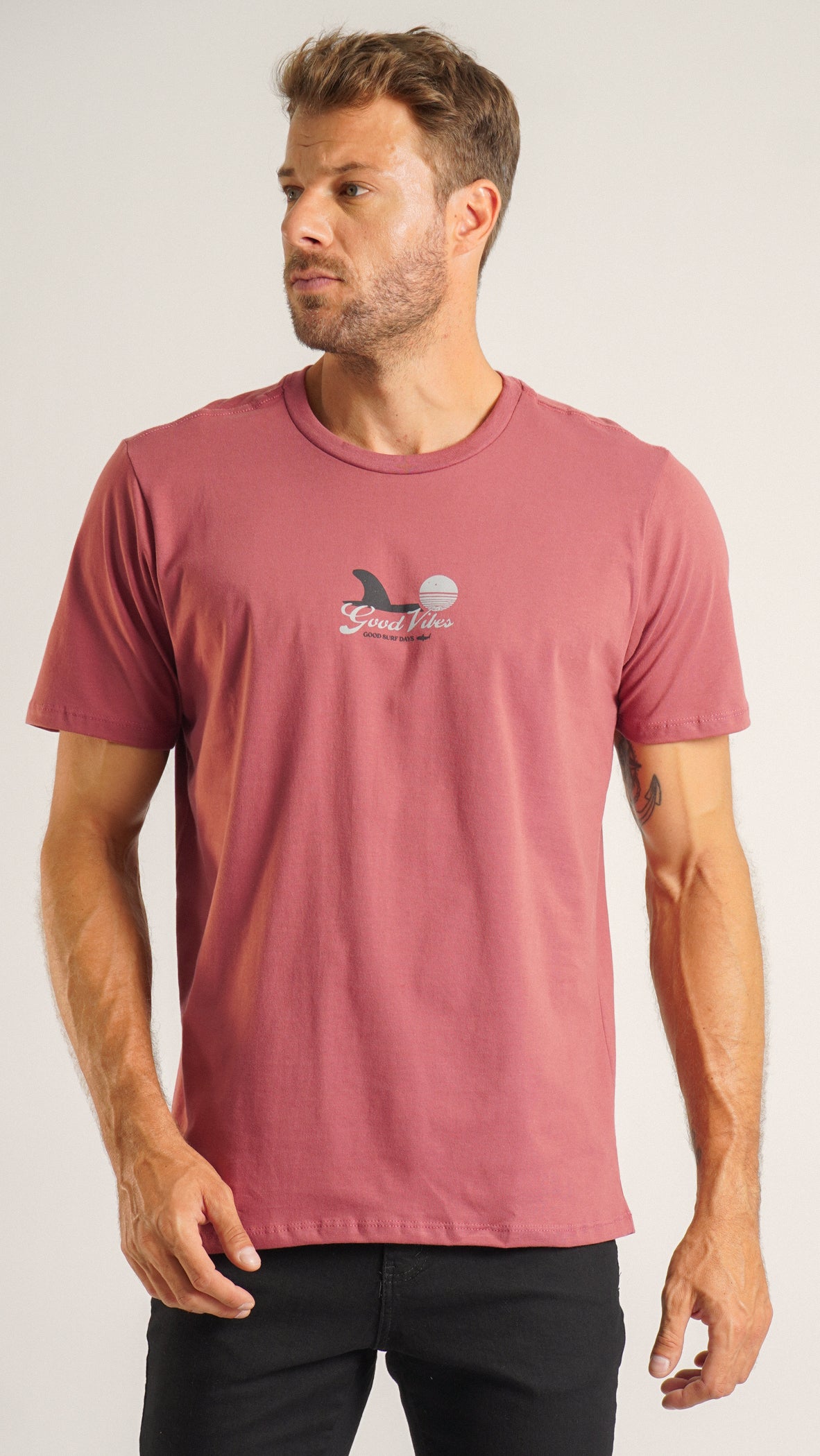 Camiseta Estampada Good Vibes - Rosa