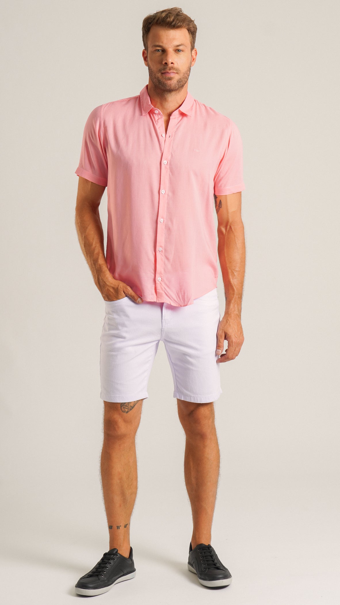 Camisa Manga Curta - Rosa
