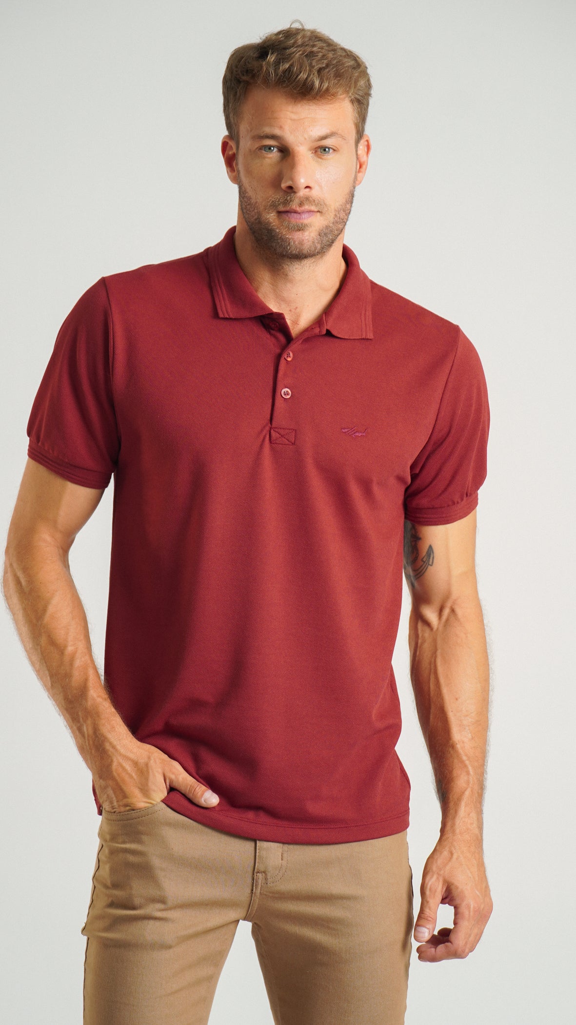 Camisa Polo Piquet - Bordô