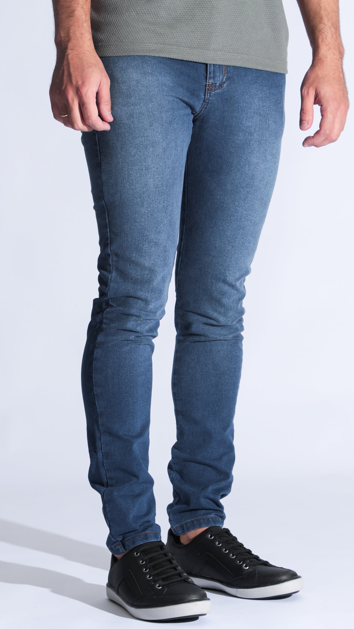 Calça Jeans - Escura Bolso Recorte