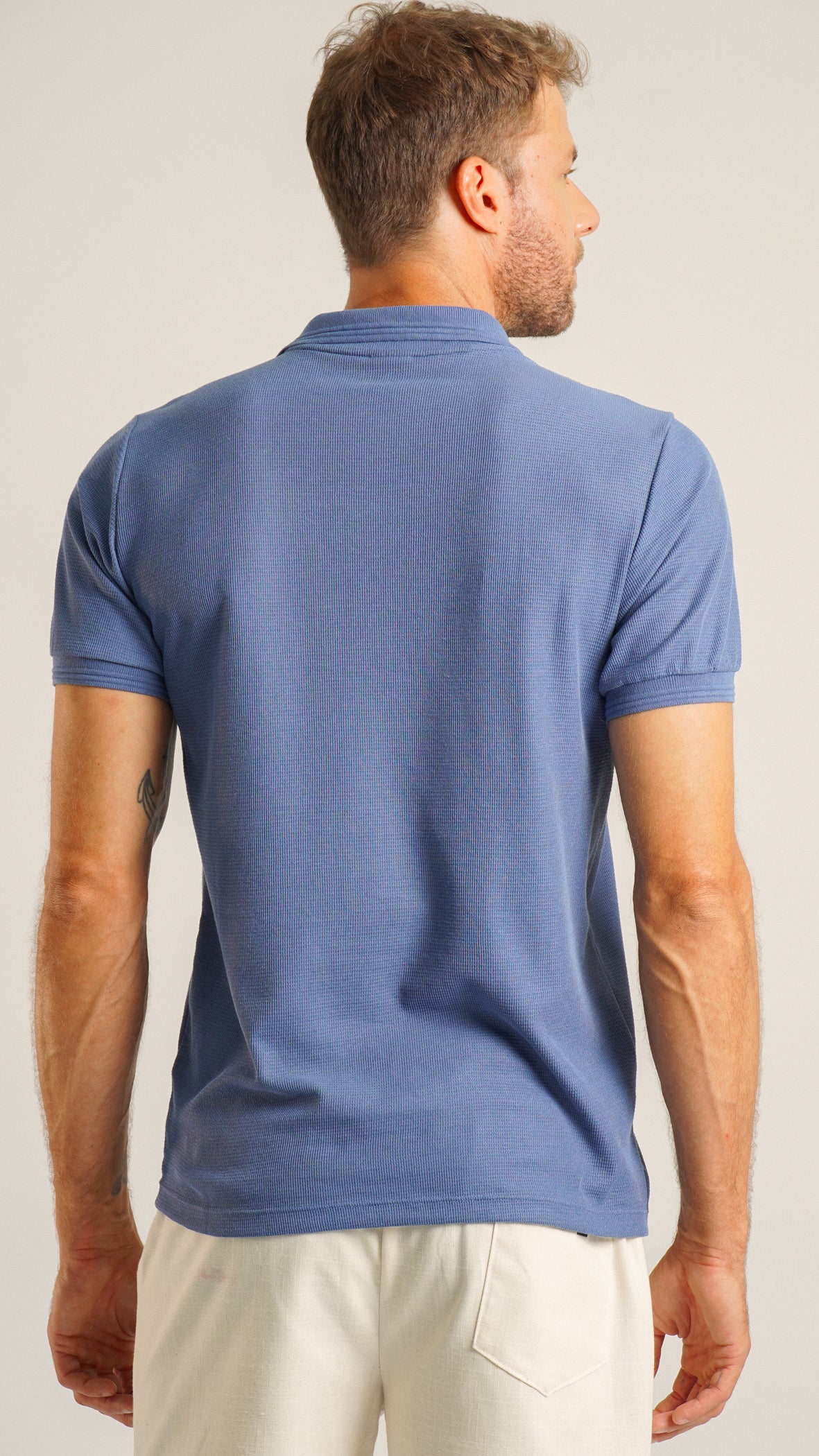 Camisa Polo Tricô Diamond - Azul
