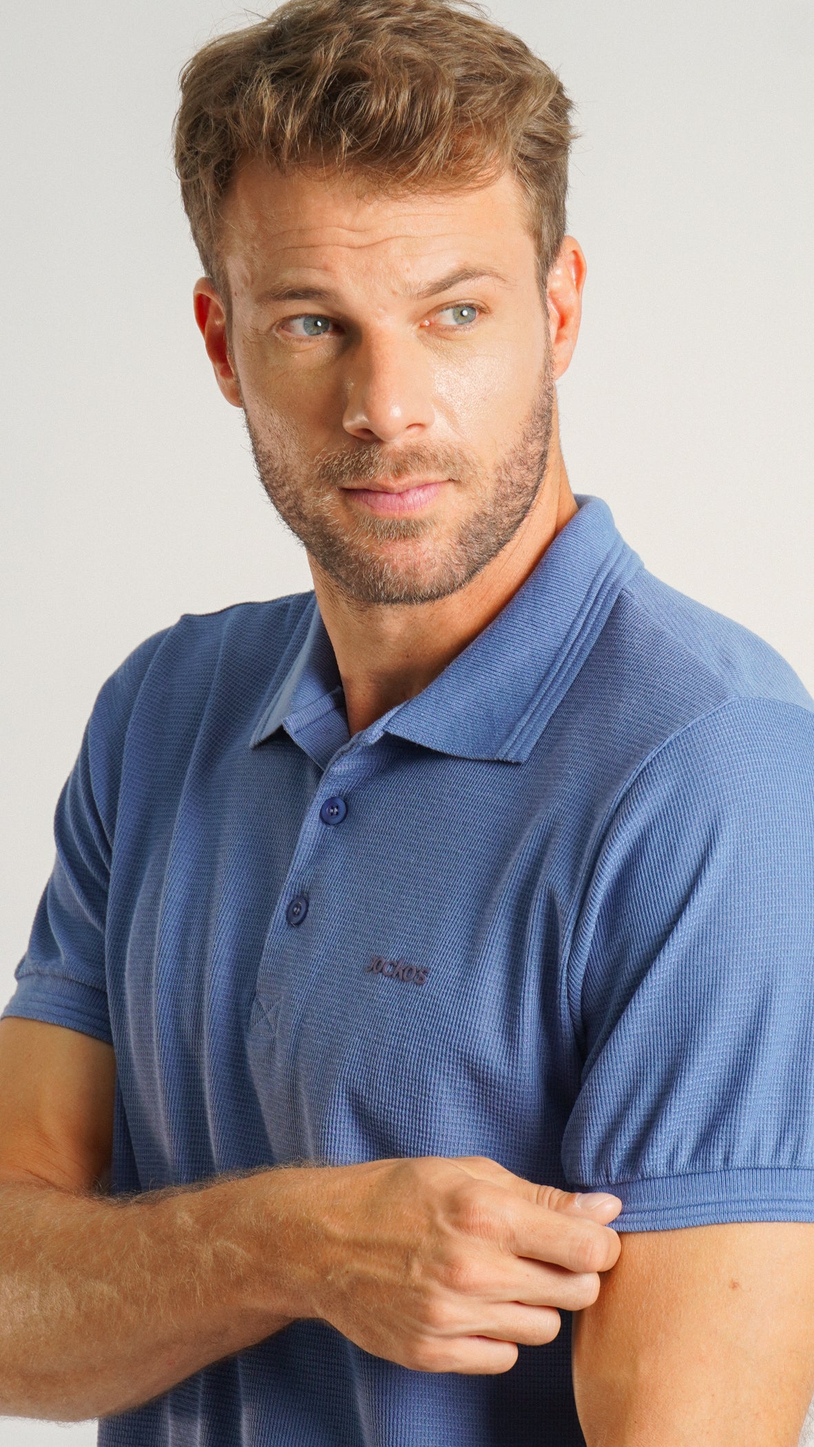 Camisa Polo Tricô Diamond - Azul