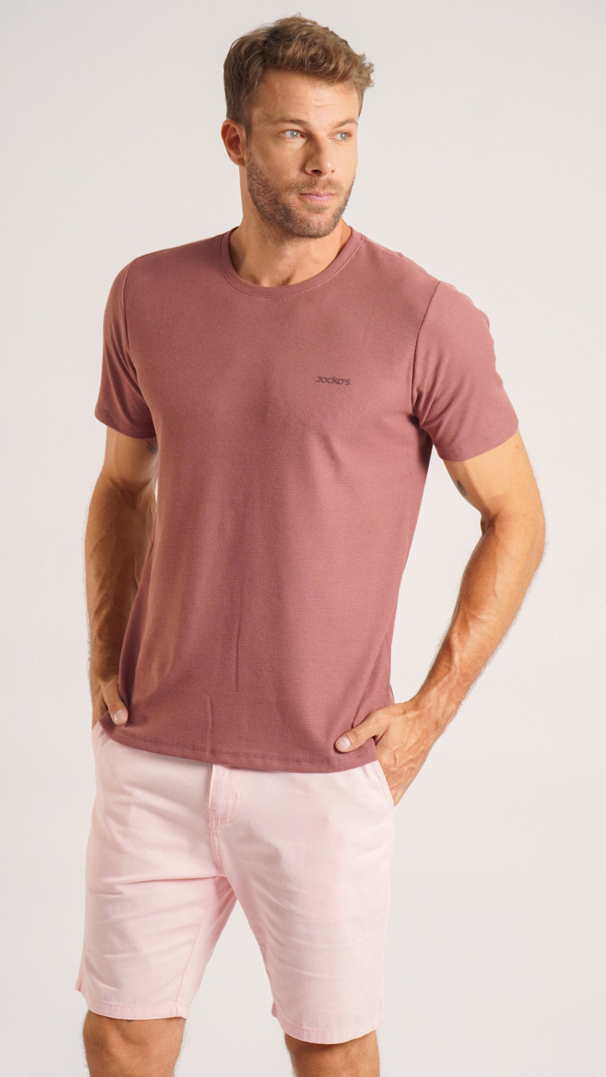 Bermuda Sarja Bolso Faca - Rosa