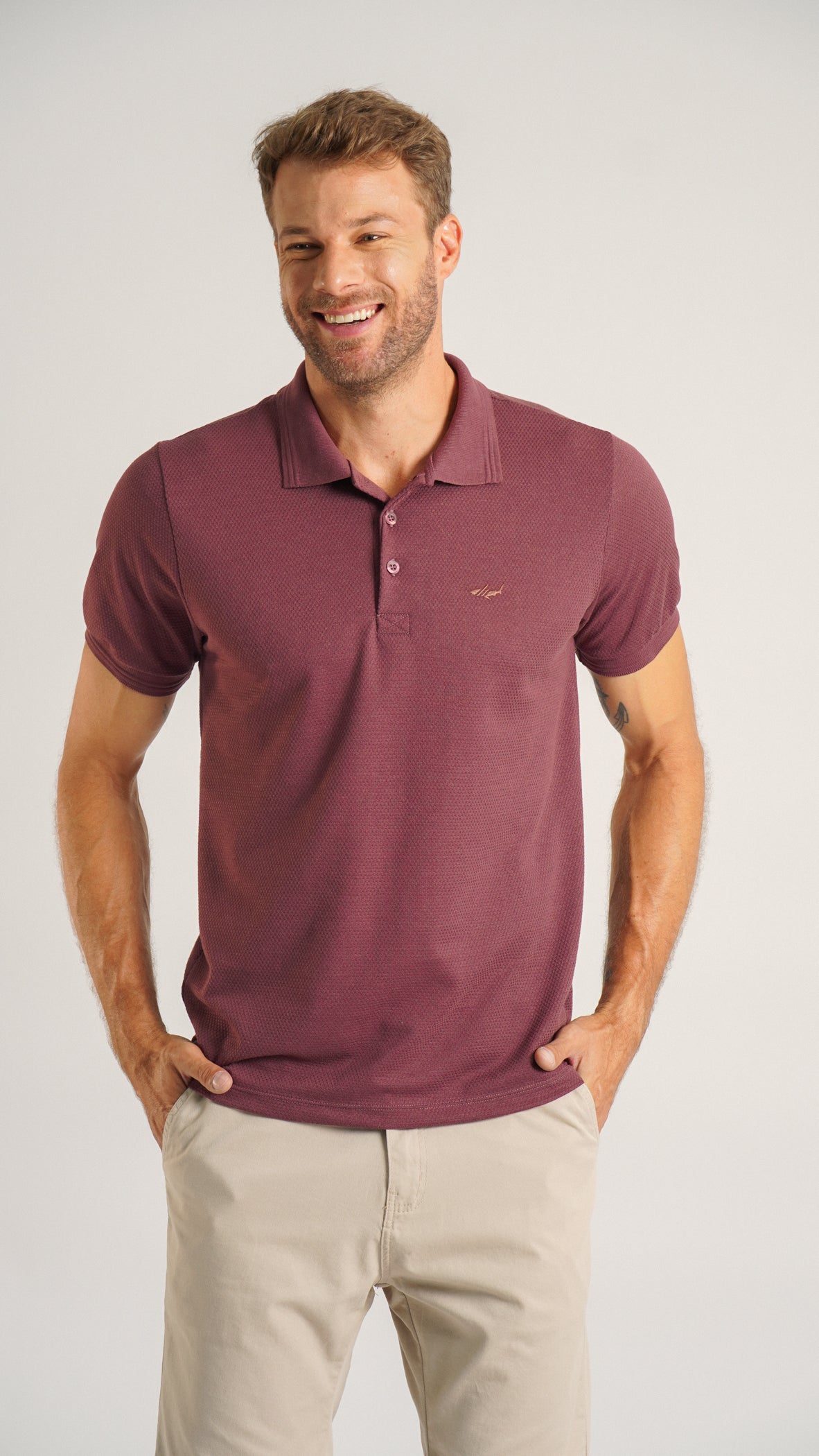 Camisa Polo Colmeia - Roxo