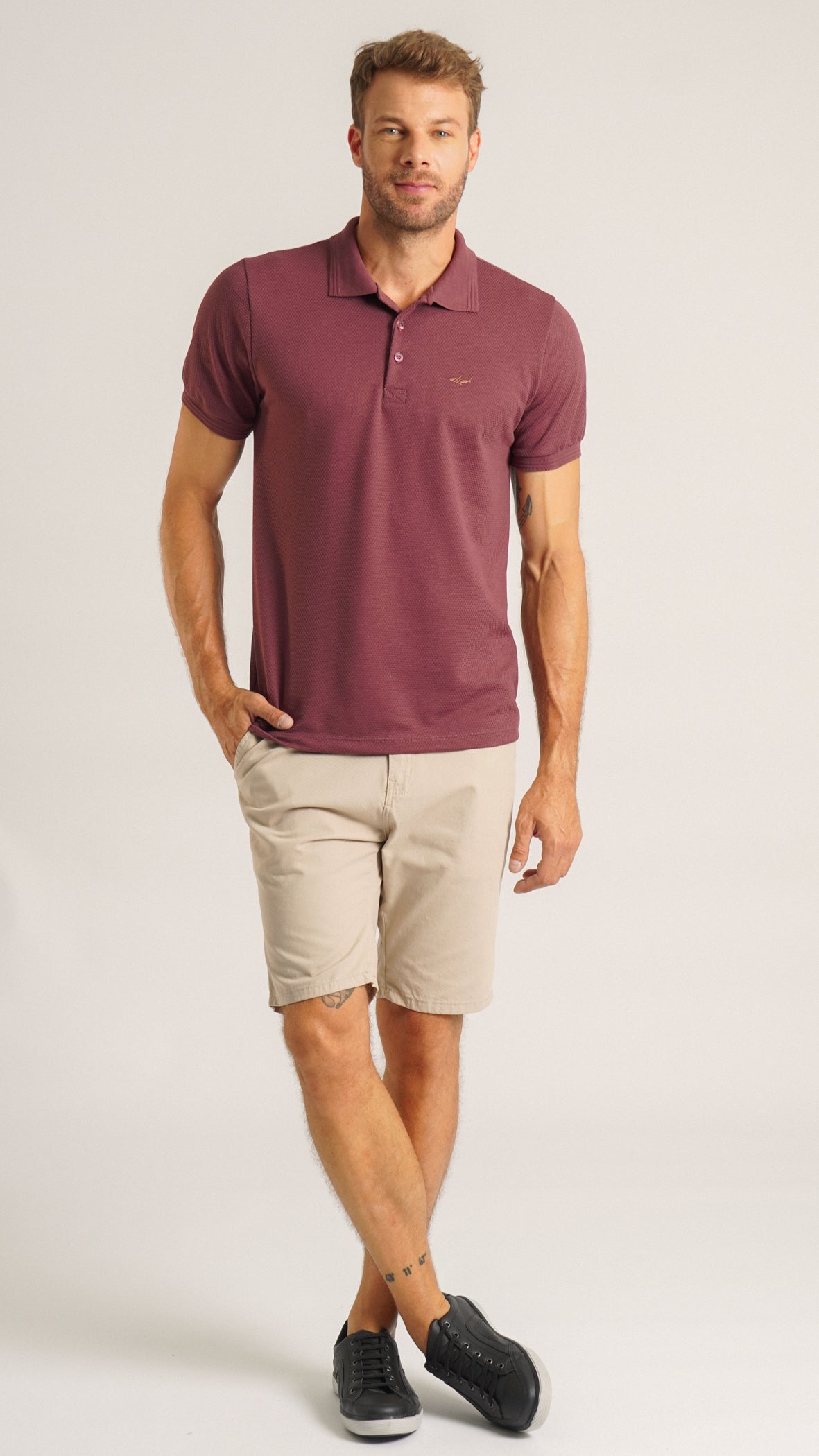 Camisa Polo Colmeia - Roxo