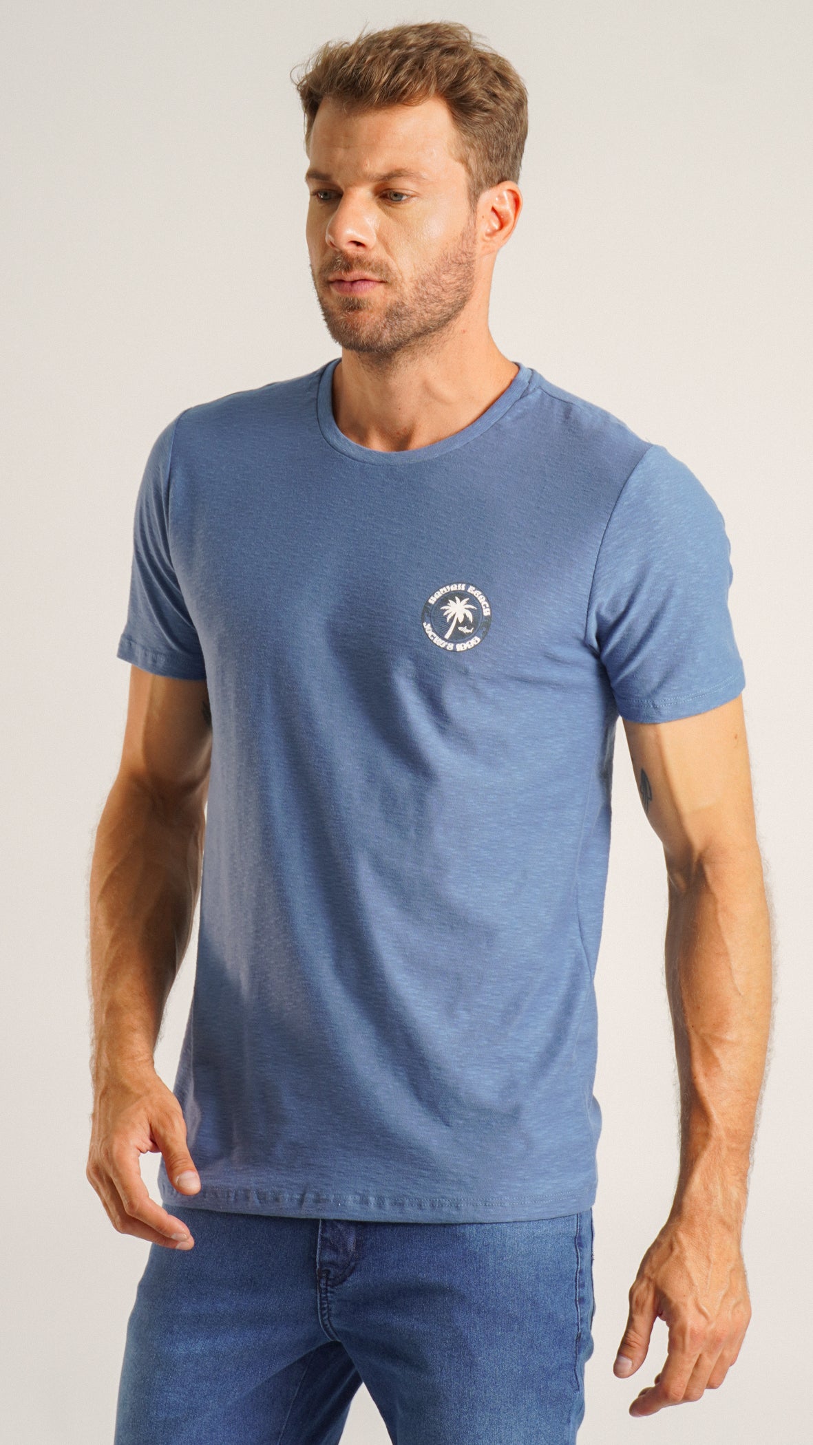 Camiseta Flamê Hawaii - Azul