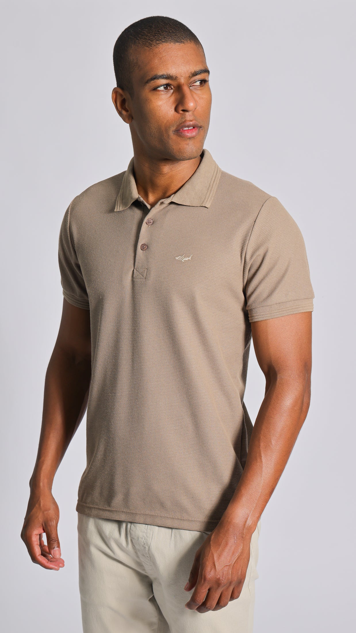 Camisa Polo Tricô Diamond - Bege