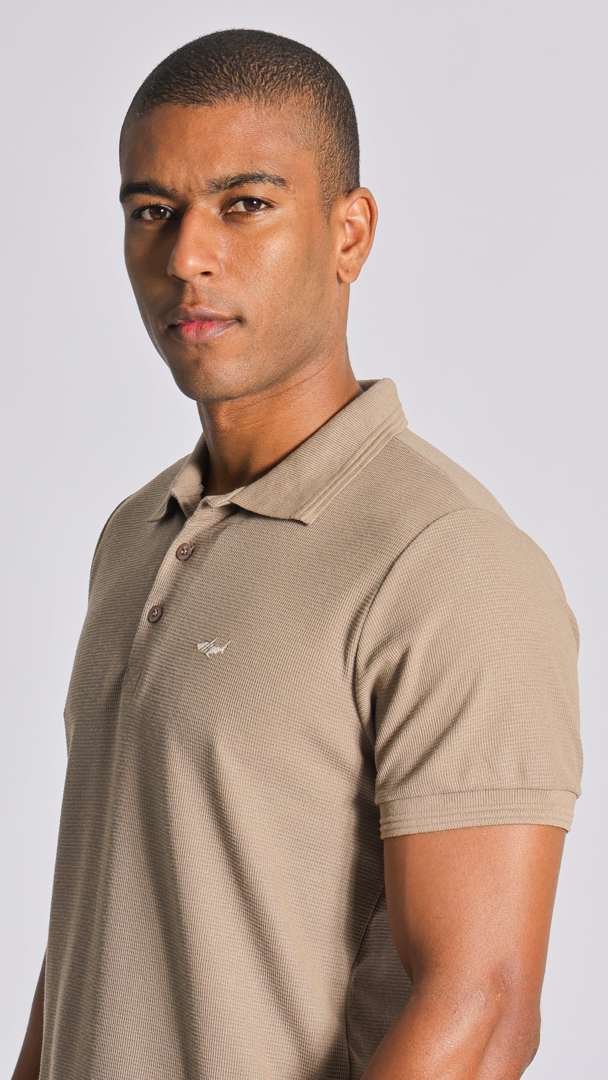 Camisa Polo Tricô Diamond - Bege