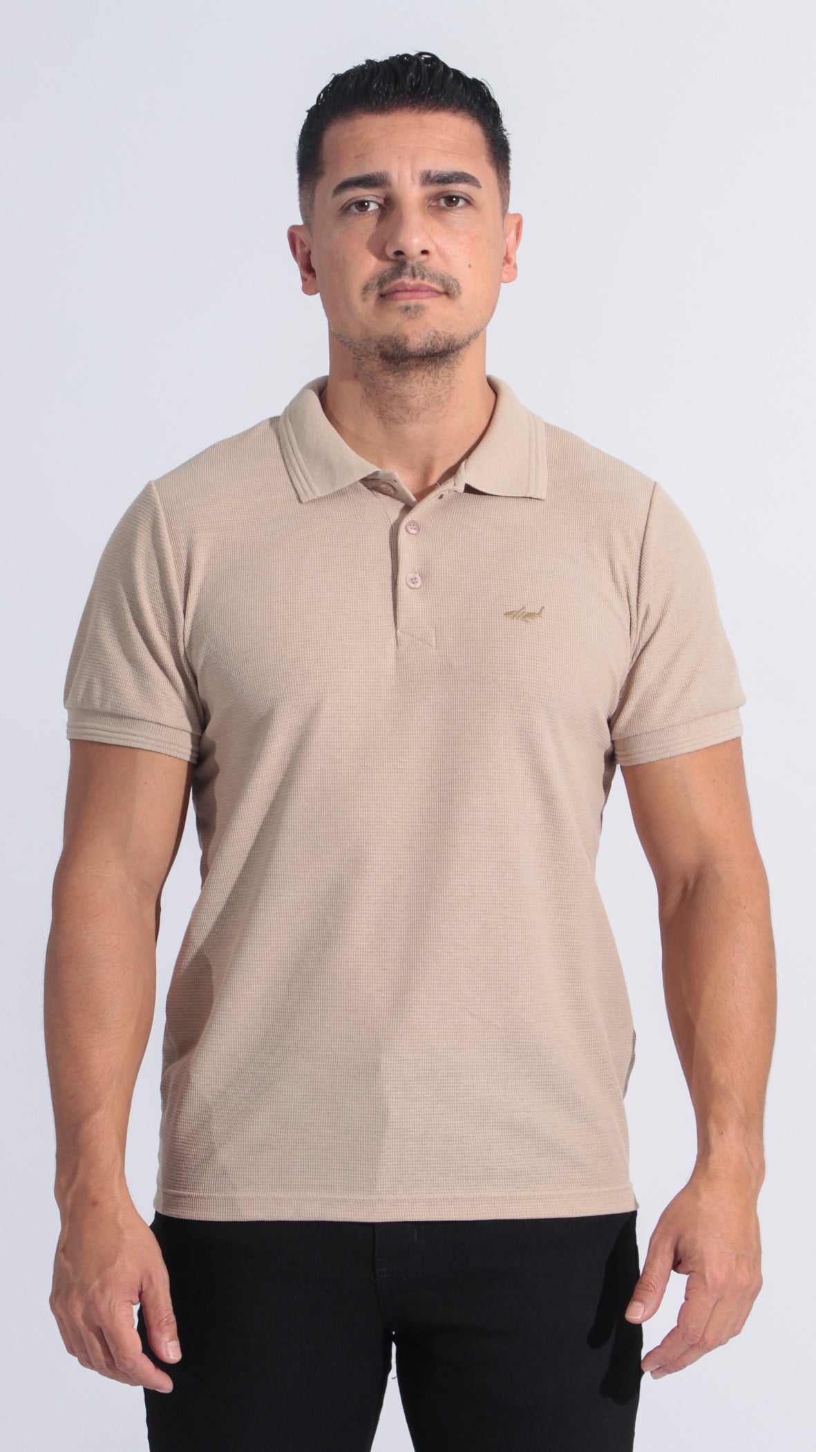 Camisa Polo Tricô Diamond - Bege