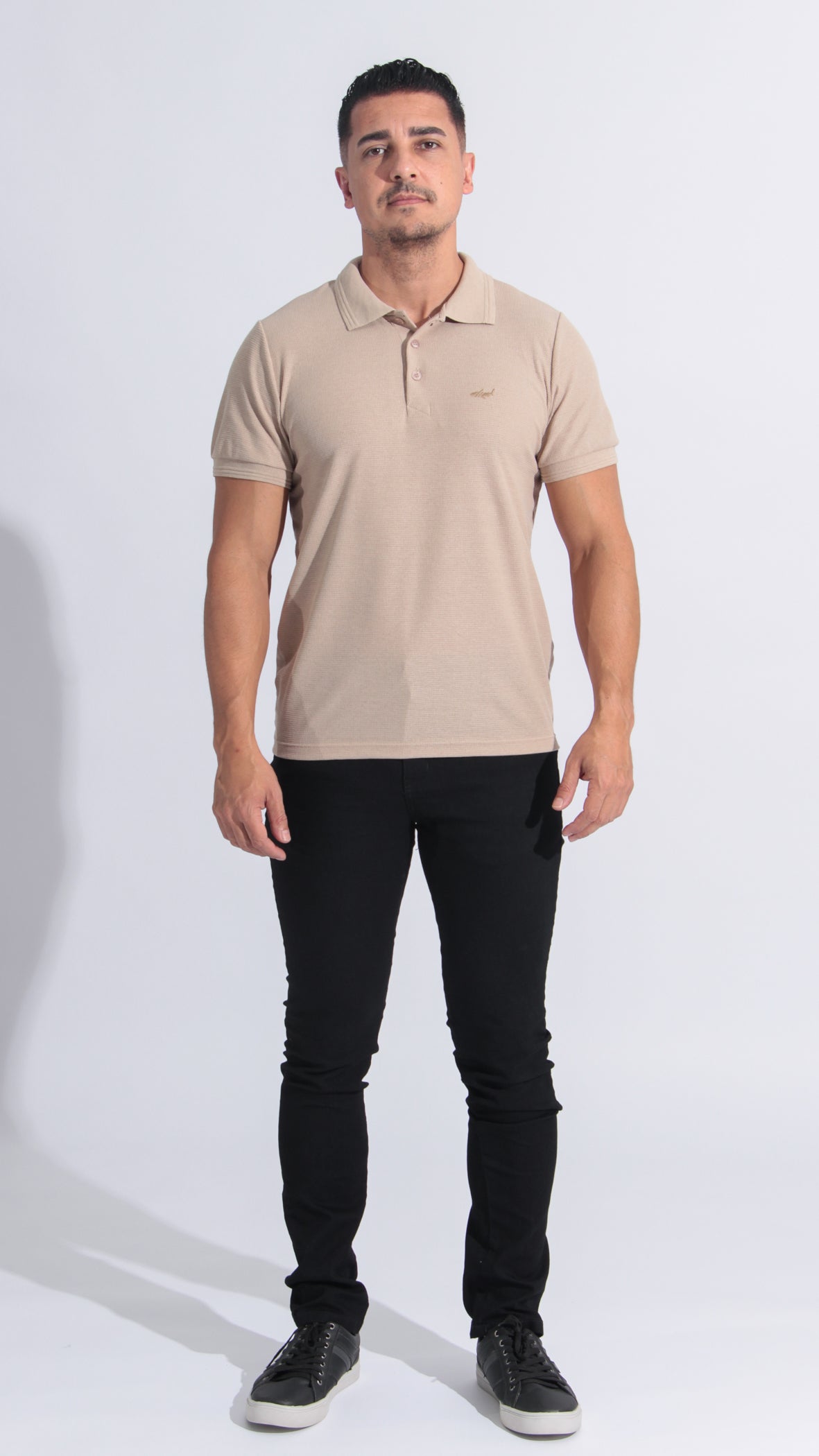 Camisa Polo Tricô Diamond - Bege