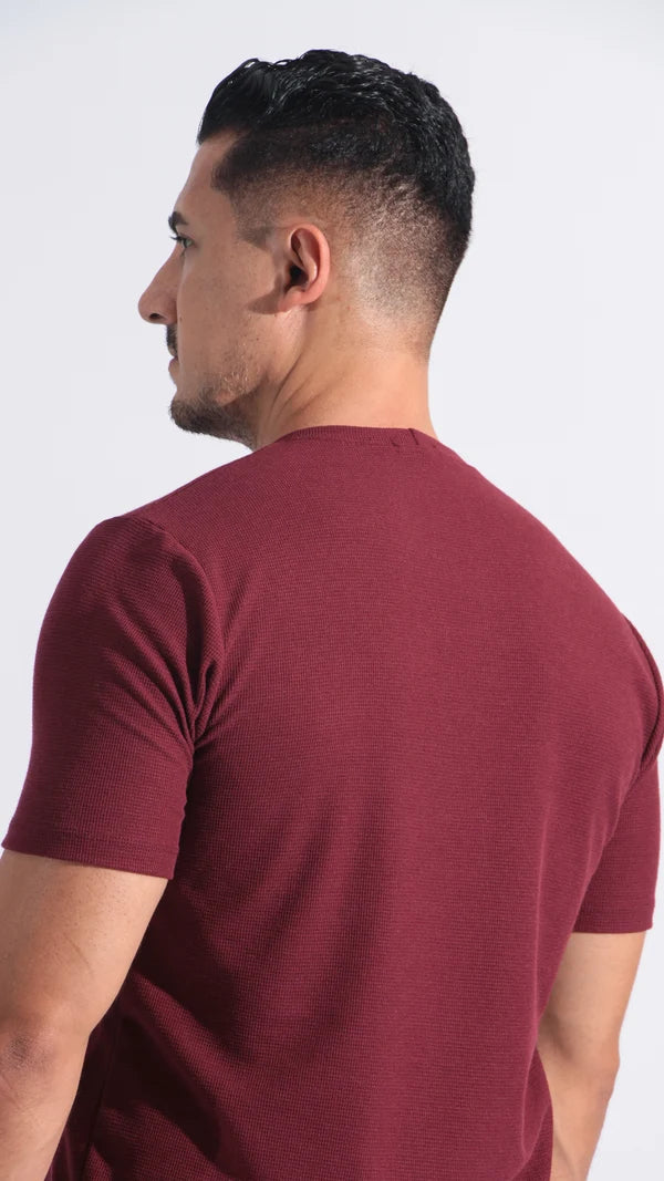 Camiseta Tricô Gola Portuguesa - Bordô