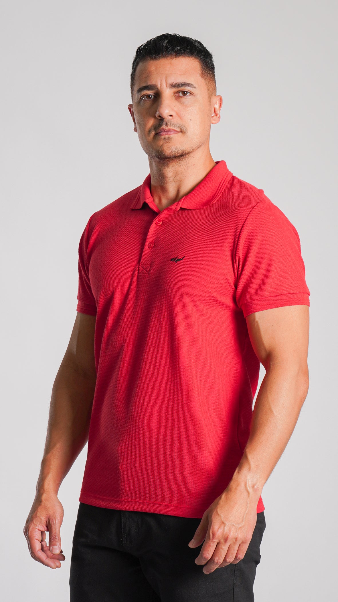 Camisa Polo Tricô Diamond - Vermelha