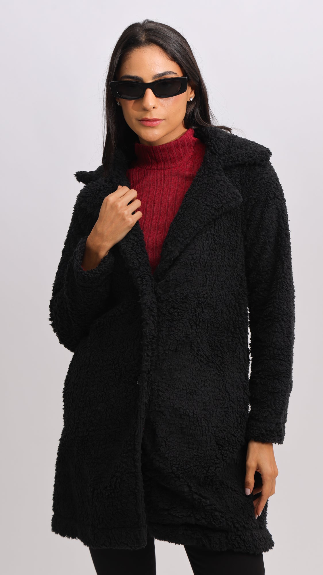 Casaco Sherpa Longo - Preto