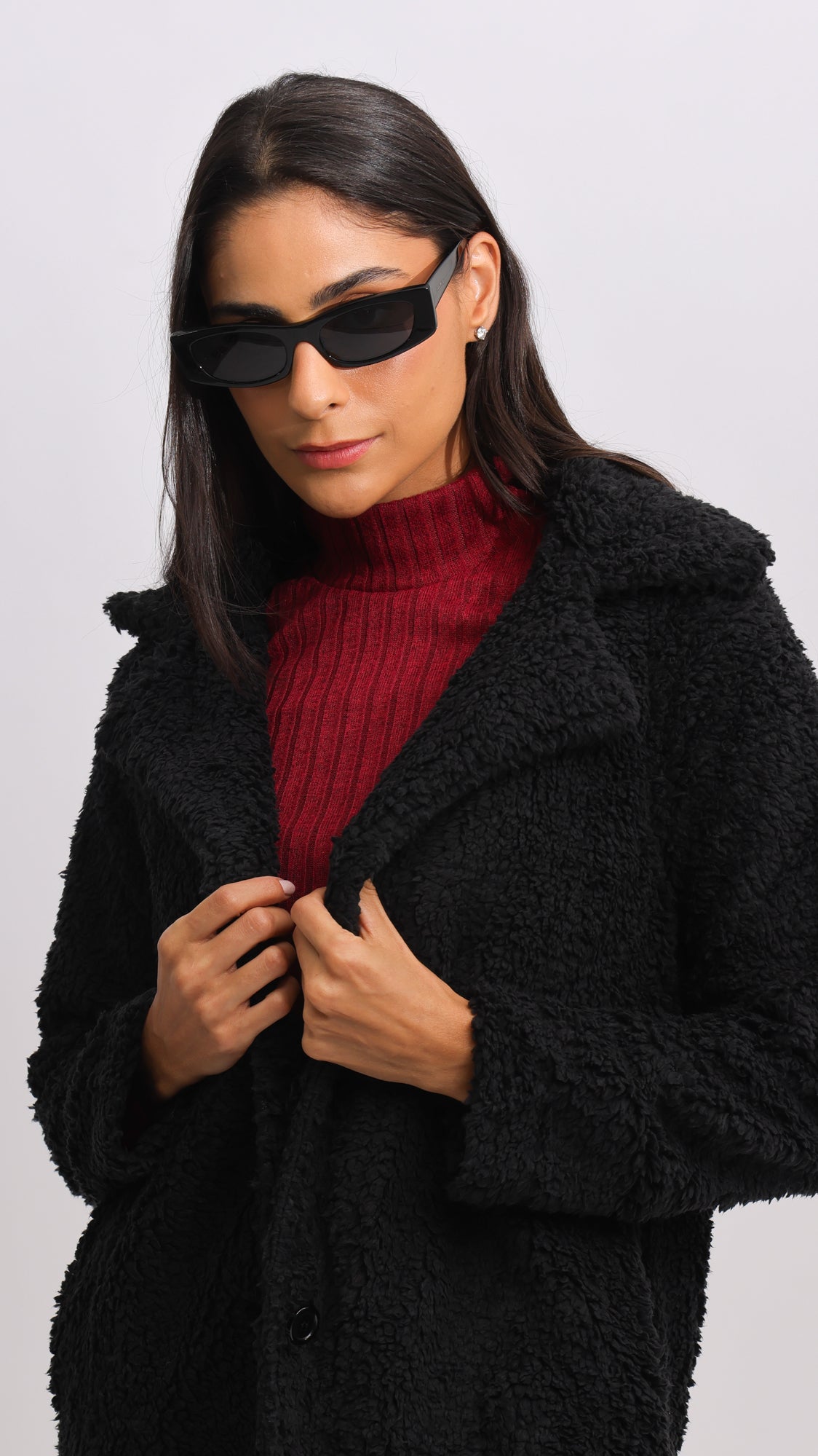 Casaco Sherpa Longo - Preto