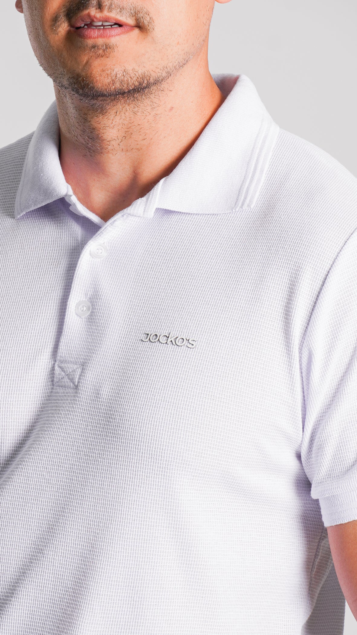 Camisa Polo Tricô Diamond - Branca