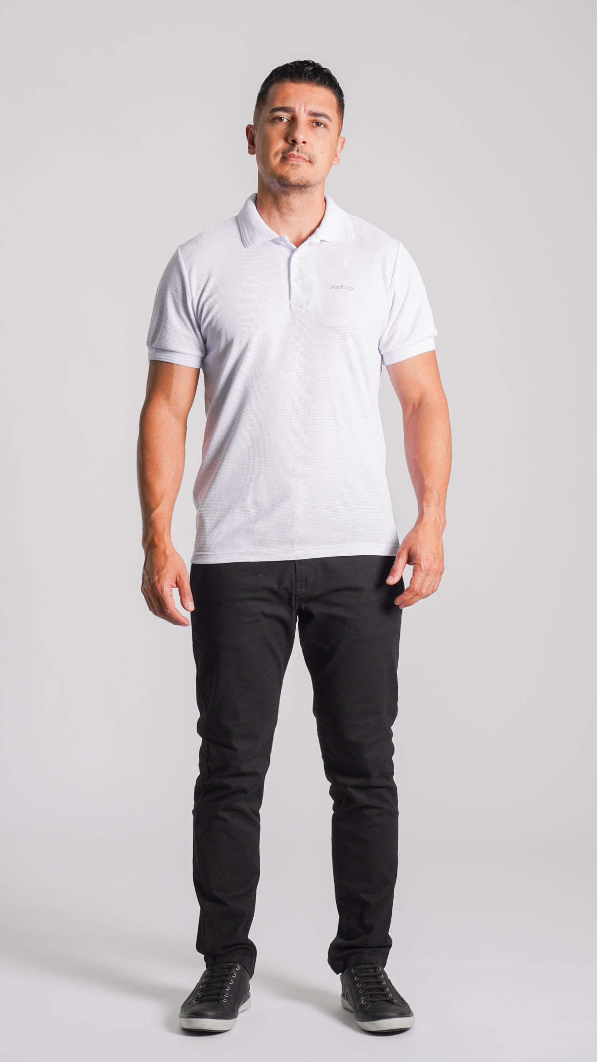 Camisa Polo Tricô Diamond - Branca