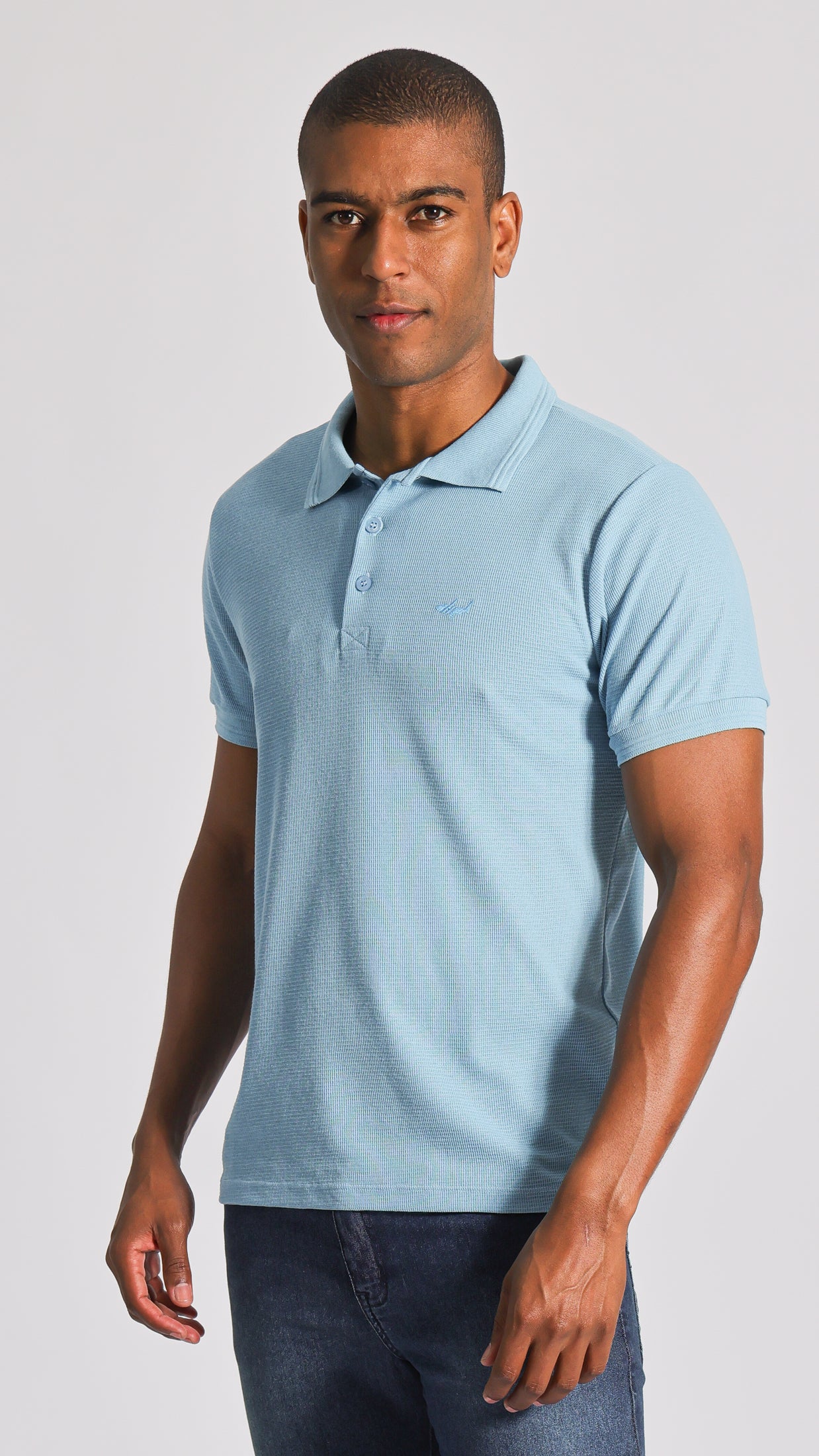 Camisa Polo Tricô Diamond - Azul