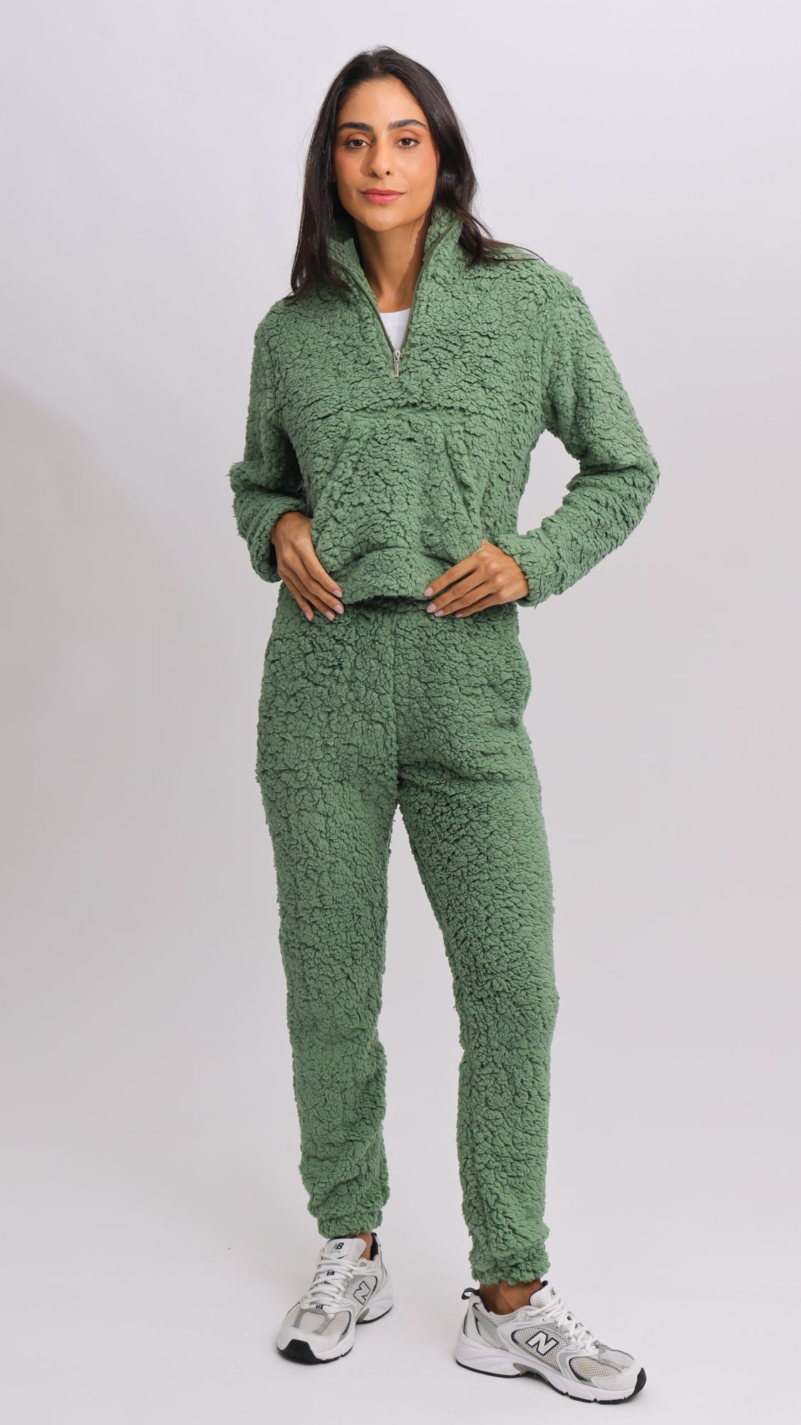 Canguru Sherpa Zíper - Verde