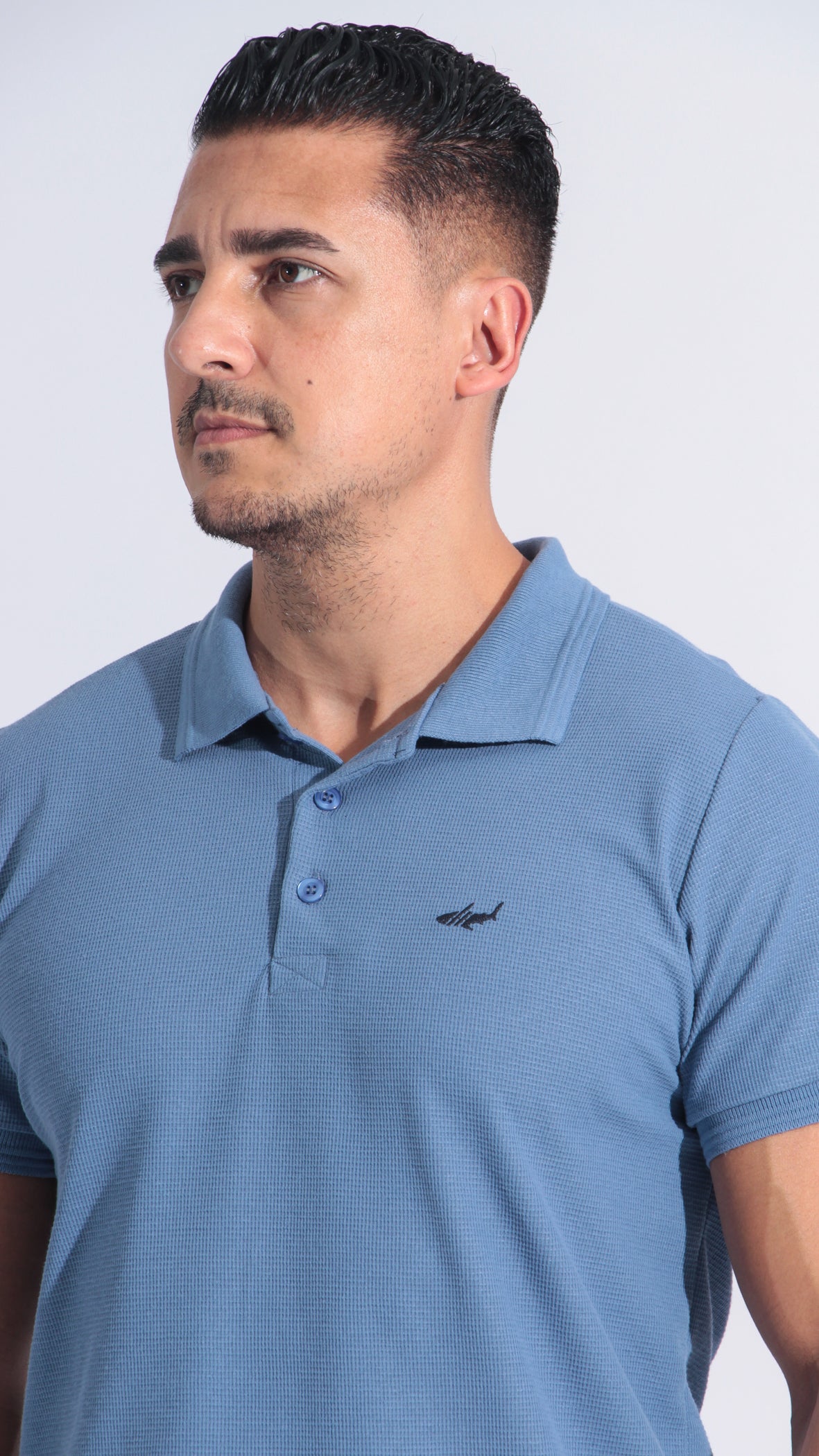 Camisa Polo Tricô Diamond - Azul