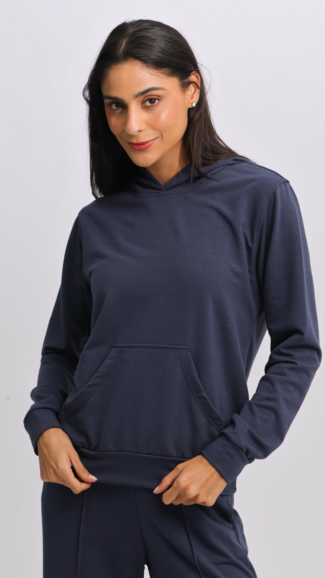 Blusa Moletinho Premium Canguru - Azul Marinho