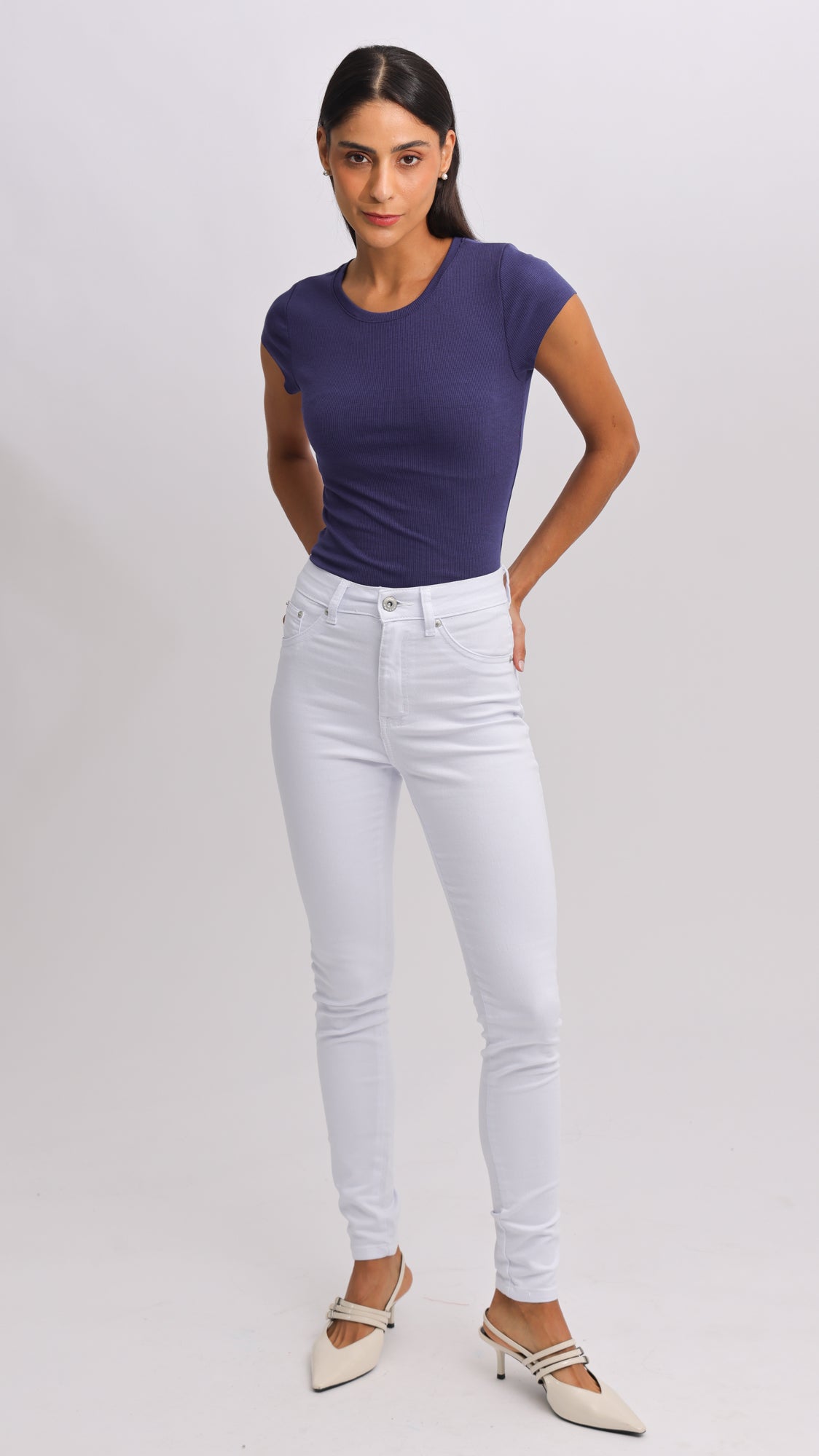 Calça Jeans - Branca Skinny