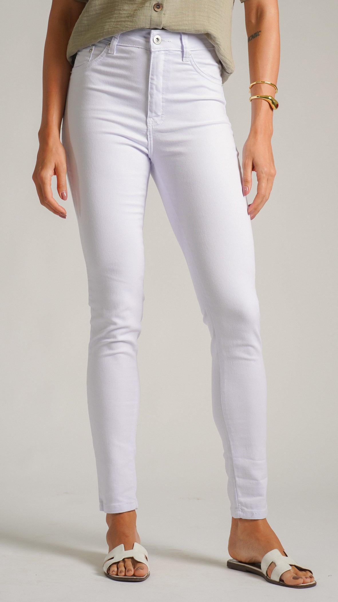 Calça Jeans - Branca Skinny