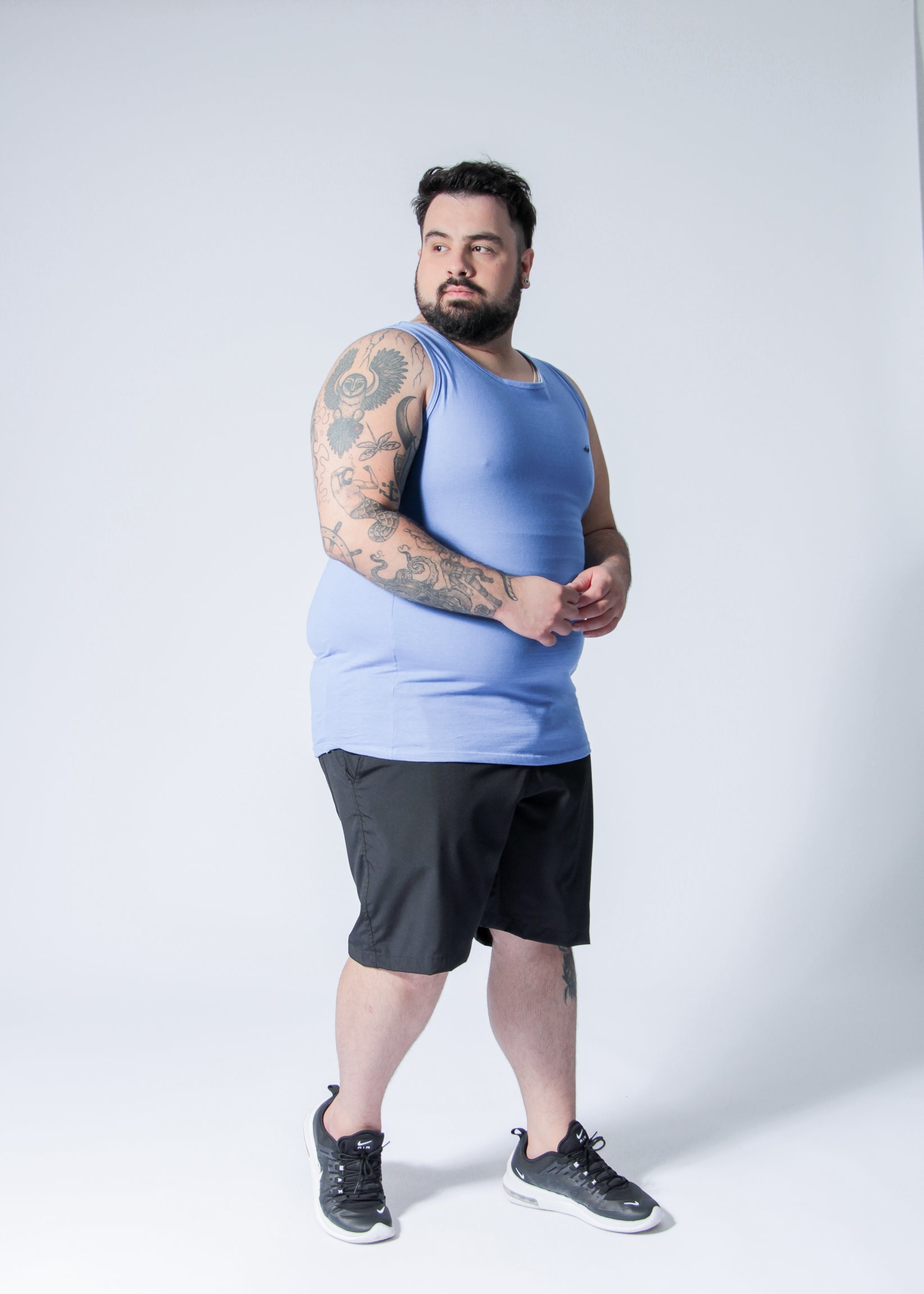 Regata Básica Plus Size - Azul