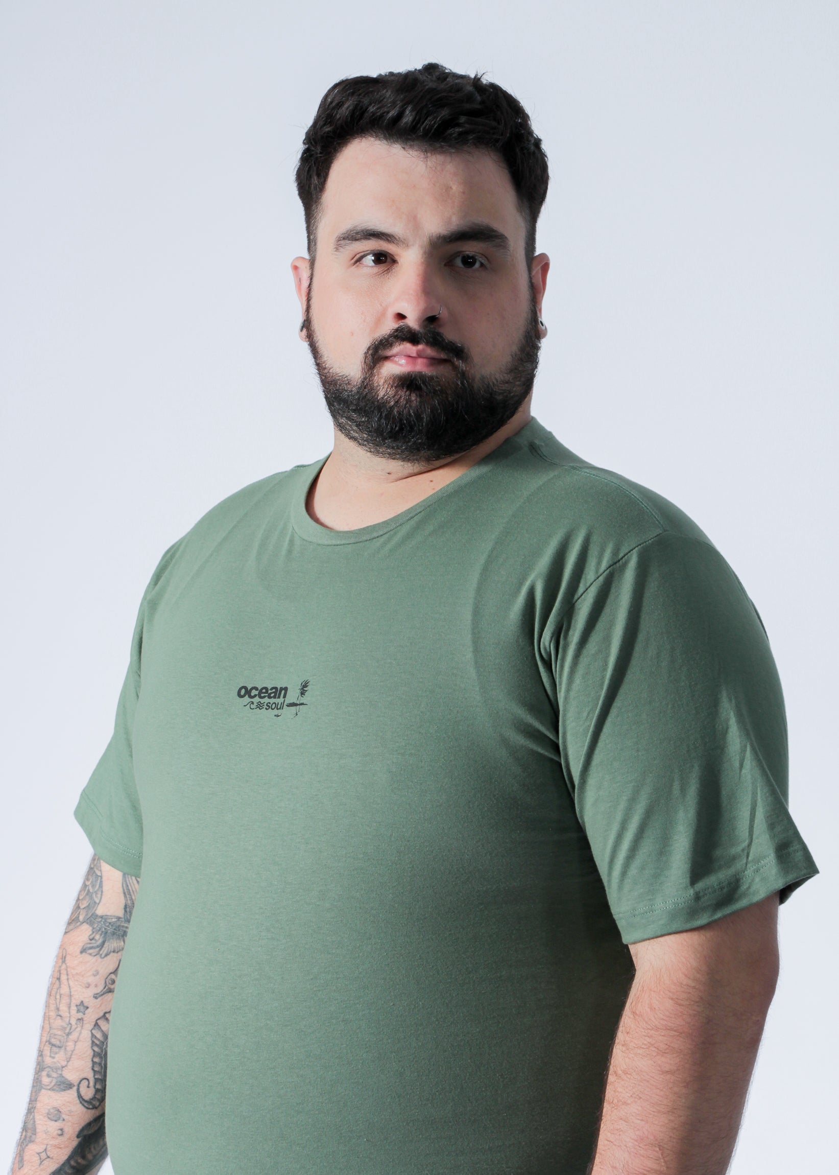 Camiseta Estampada Ocean Plus Size - Verde