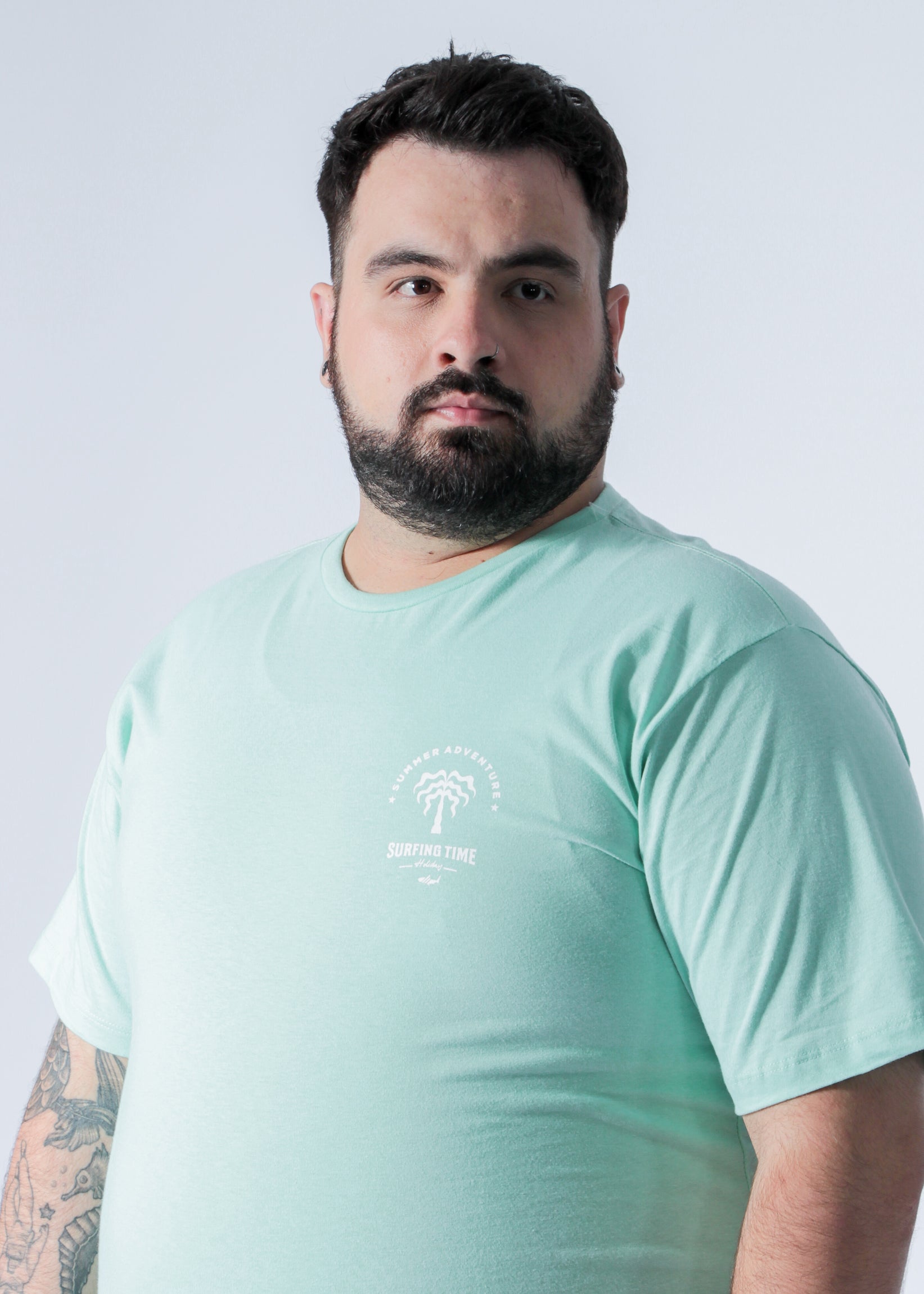 Camiseta Estampada Surfing Plus Size - Verde