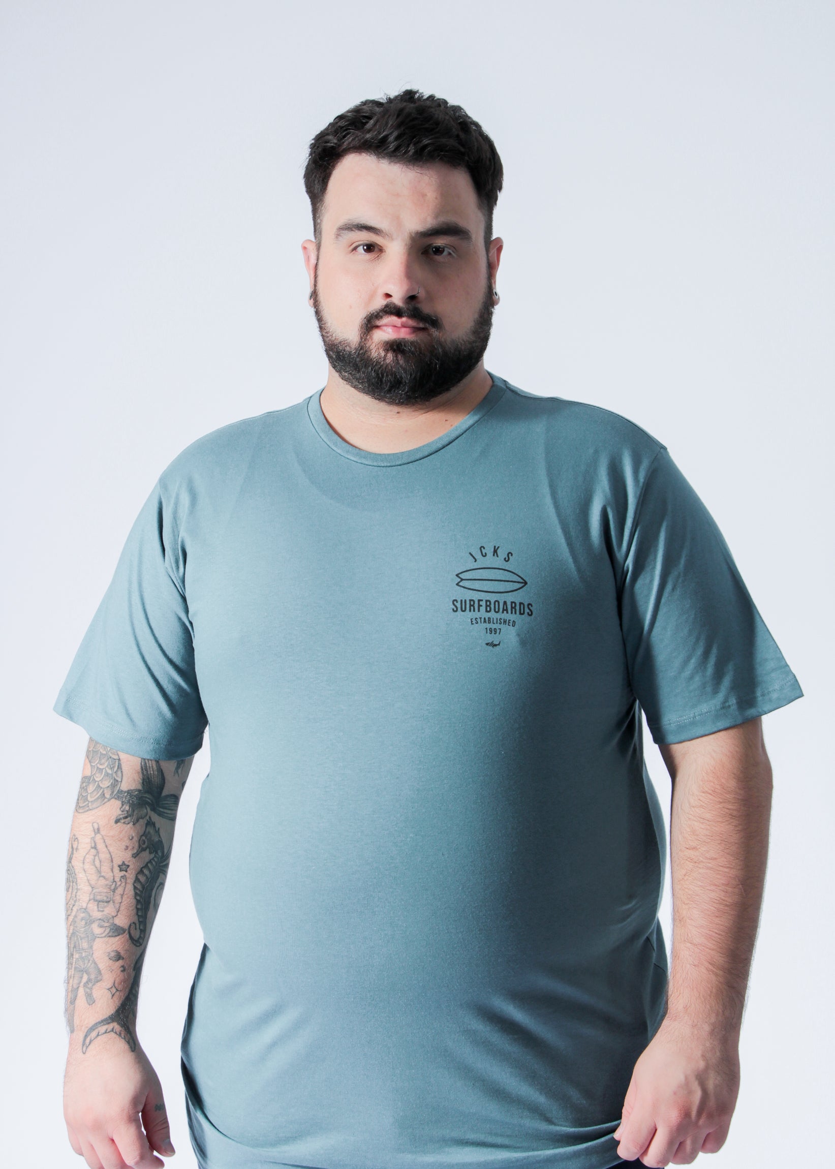 Camiseta Estampada Surfboards Plus Size - Verde