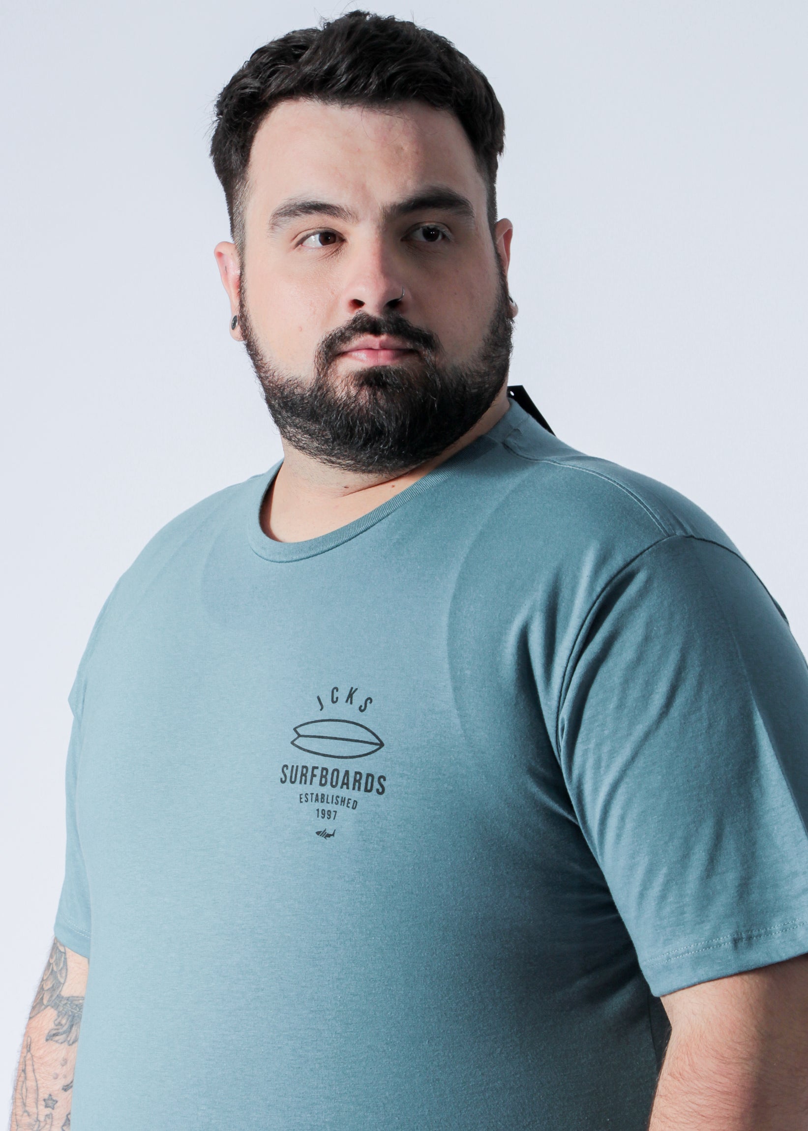 Camiseta Estampada Surfboards Plus Size - Verde